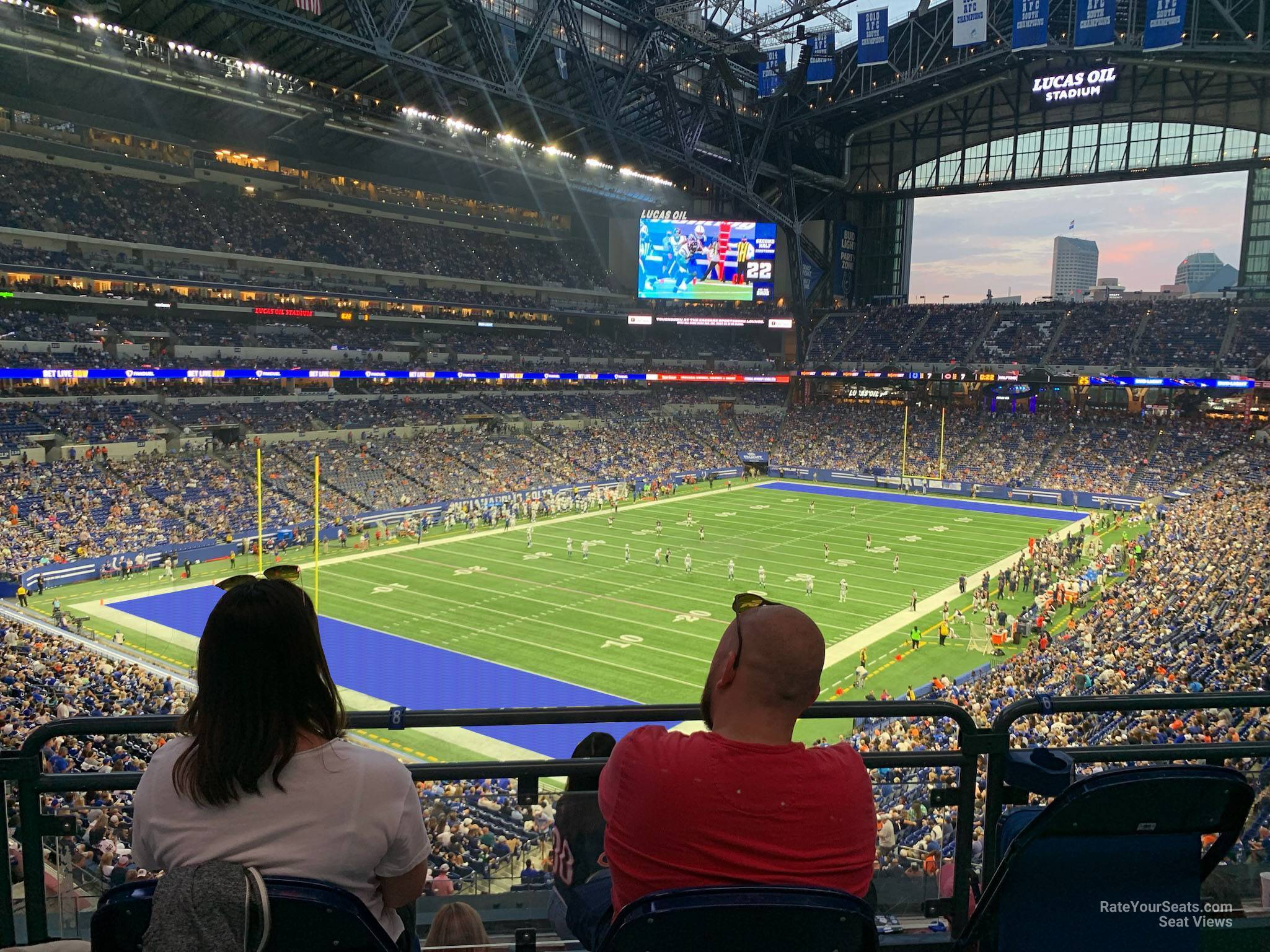 section 322, row 5 seat view  for football - lucas oil stadium
