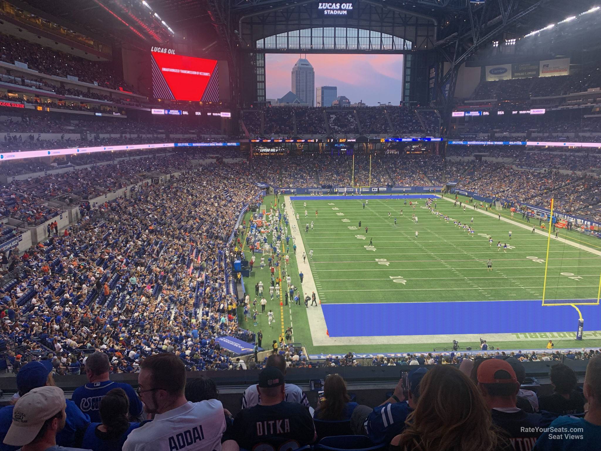 section 329, row 5n seat view  for football - lucas oil stadium