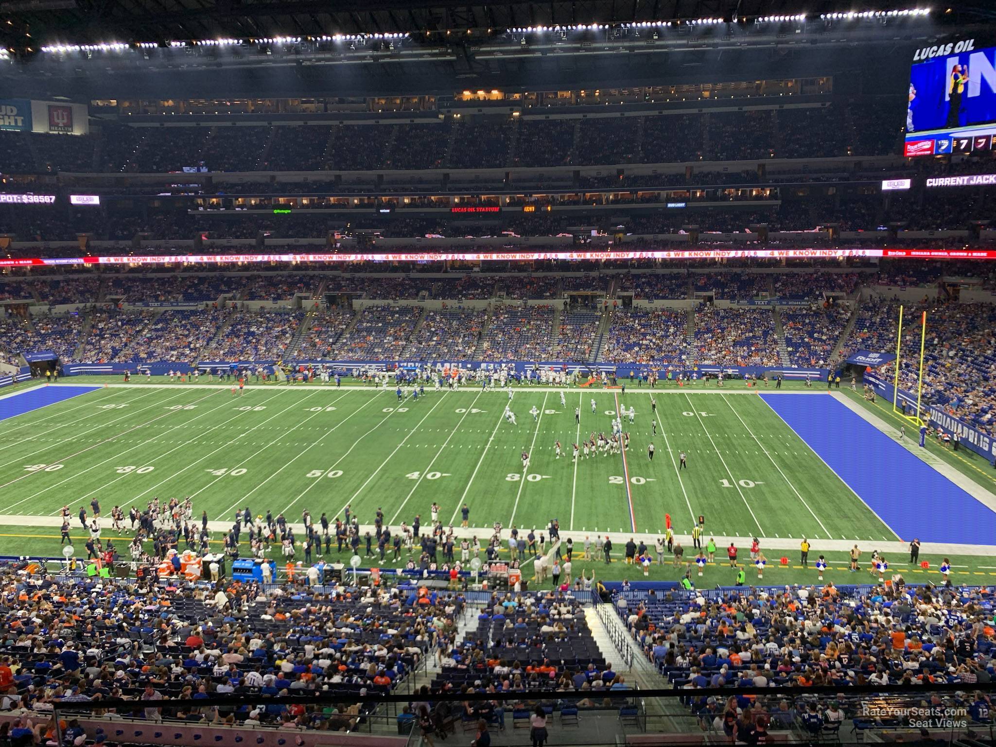 section 411, row 1 seat view  for football - lucas oil stadium