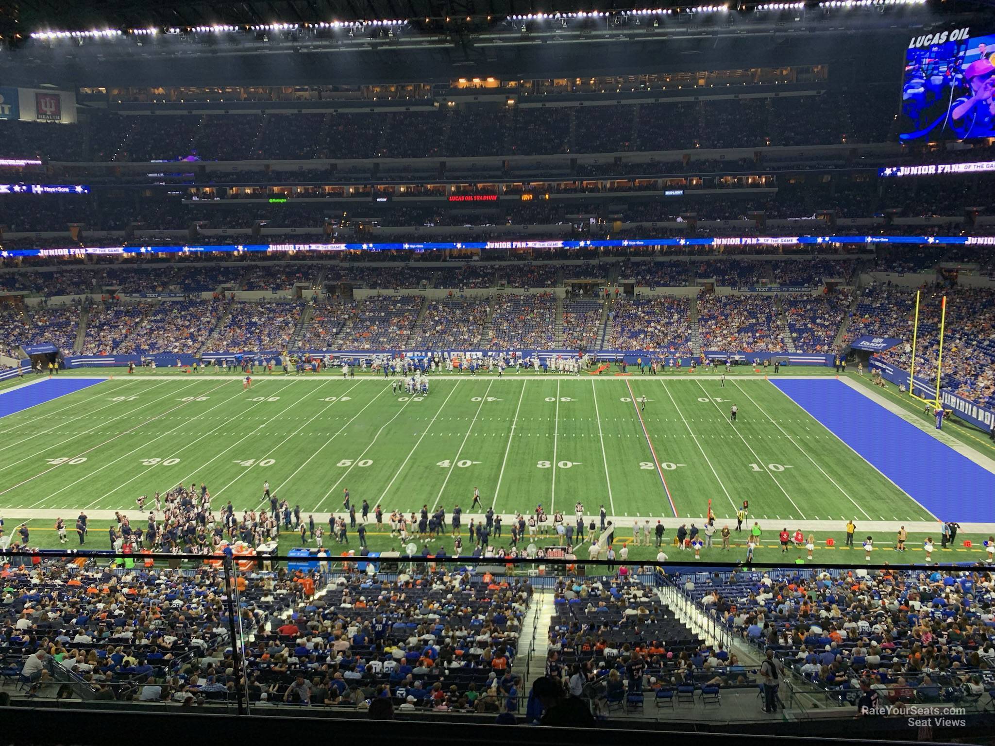 section 412, row 1 seat view  for football - lucas oil stadium