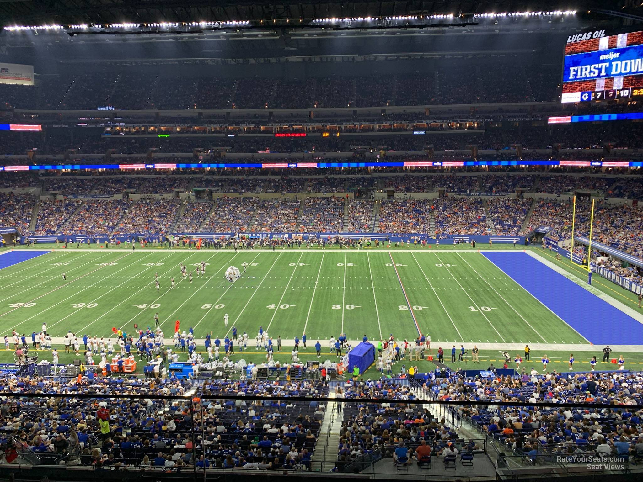 section 439, row 1 seat view  for football - lucas oil stadium