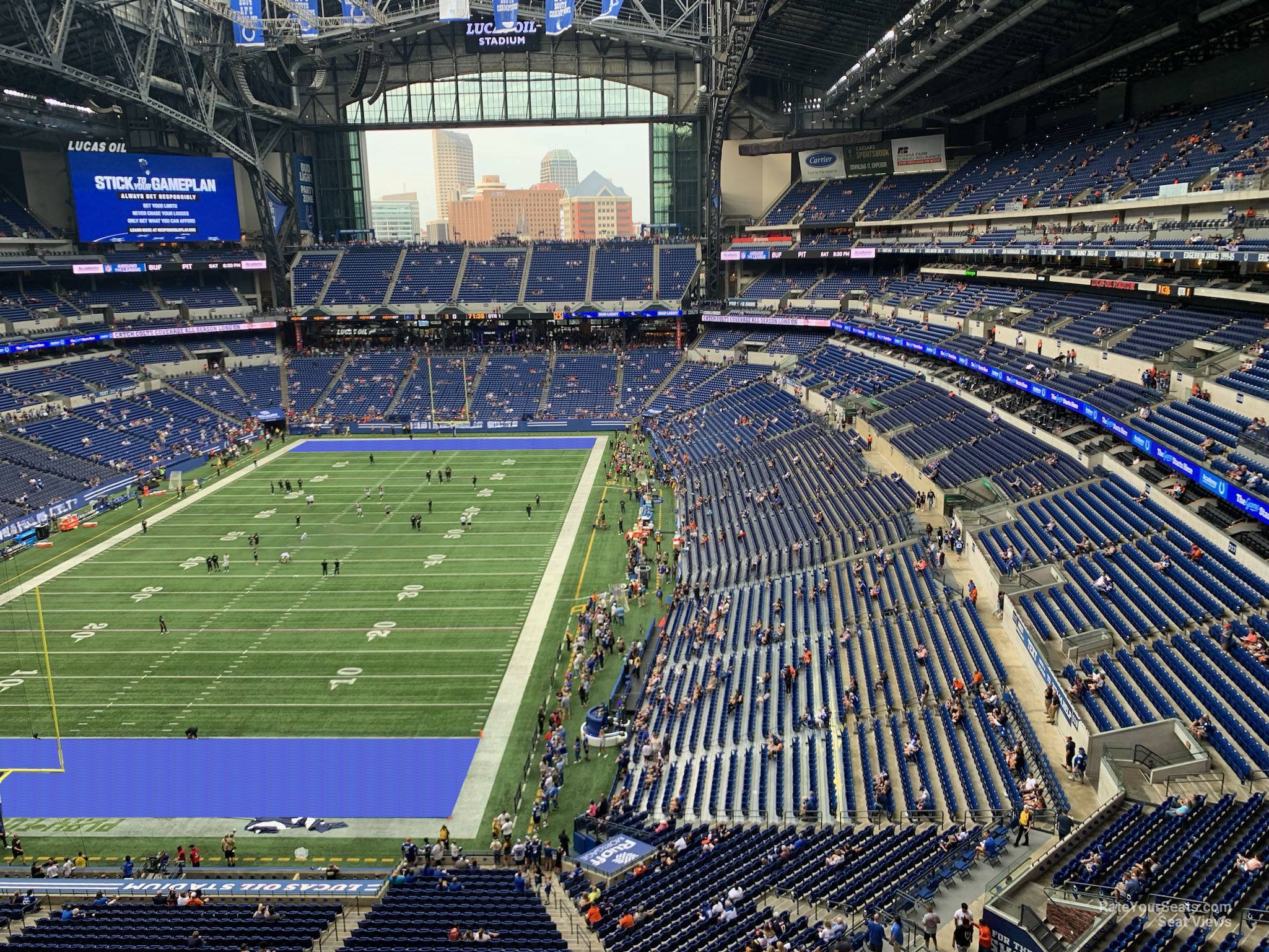 section 524, row 2 seat view  for football - lucas oil stadium
