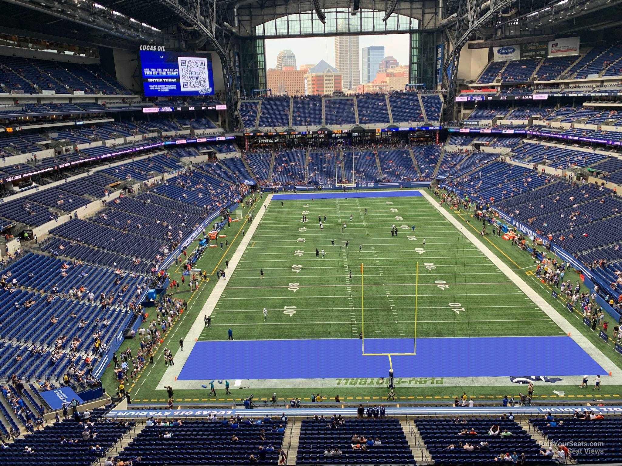 section 527, row 2 seat view  for football - lucas oil stadium