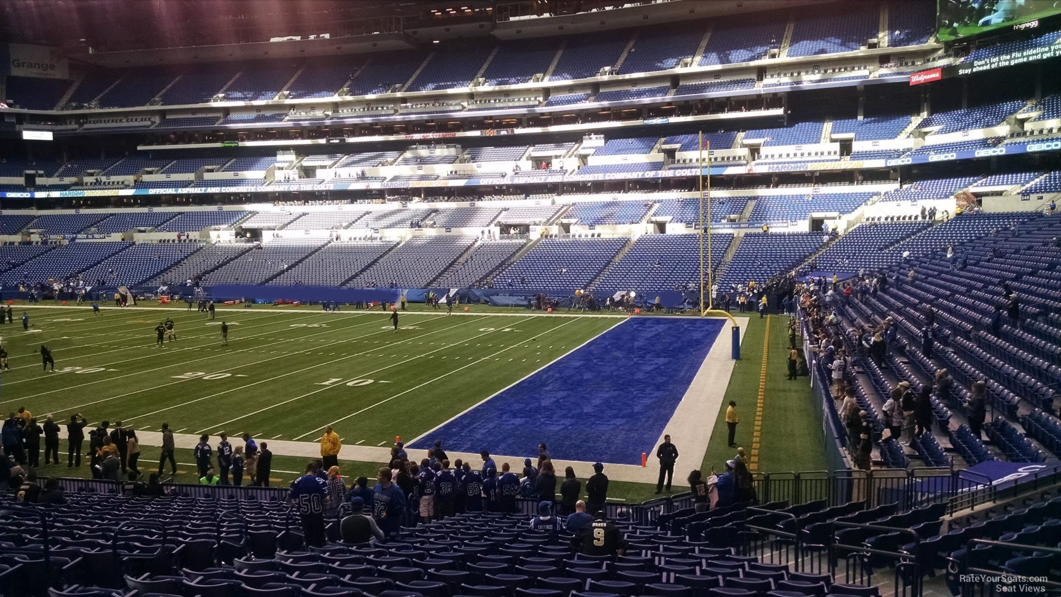 section 108, row 22 seat view  for football - lucas oil stadium