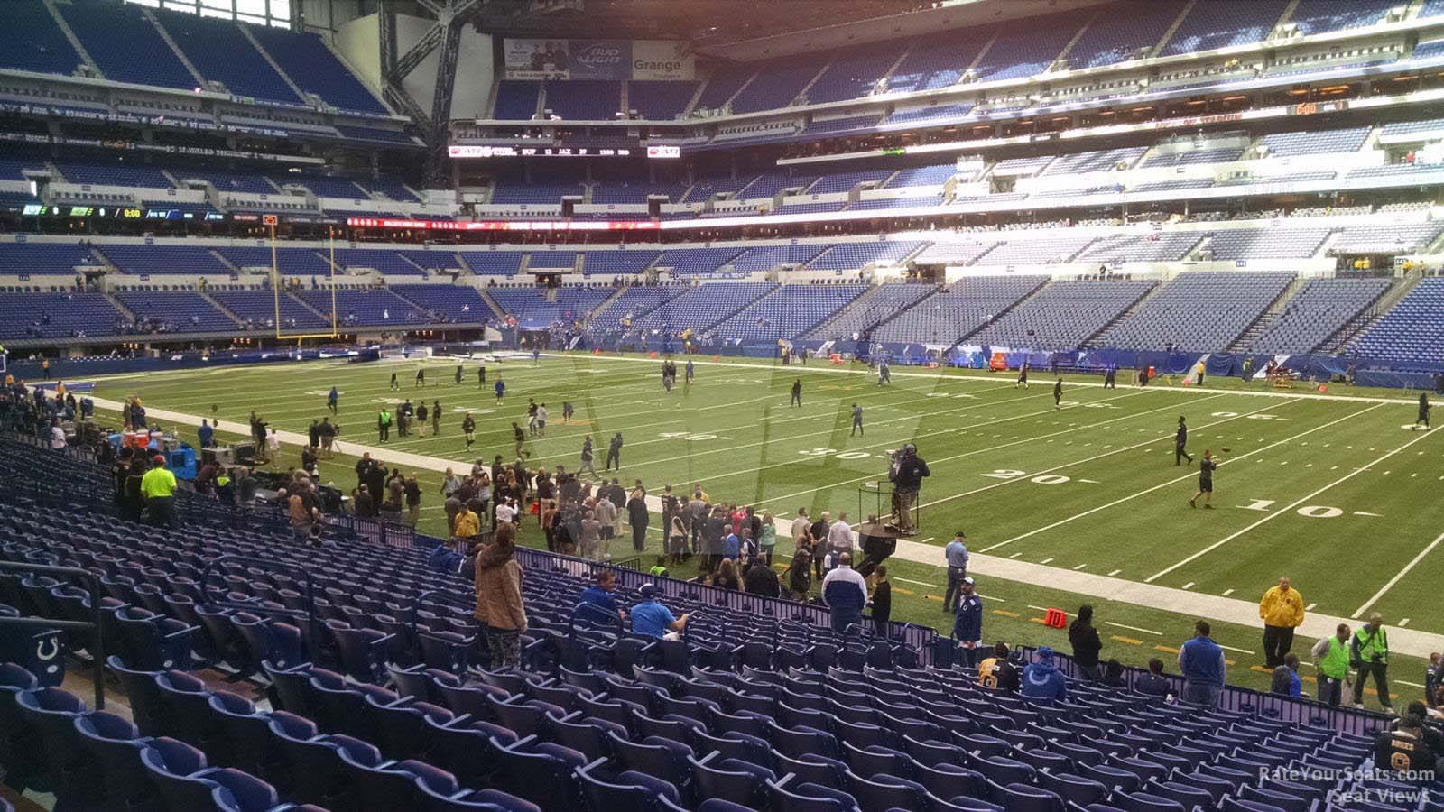 section 109, row 20 seat view  for football - lucas oil stadium