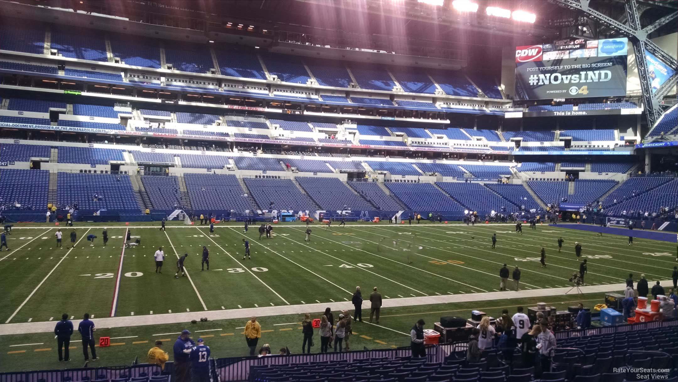 section 115, row 18 seat view  for football - lucas oil stadium
