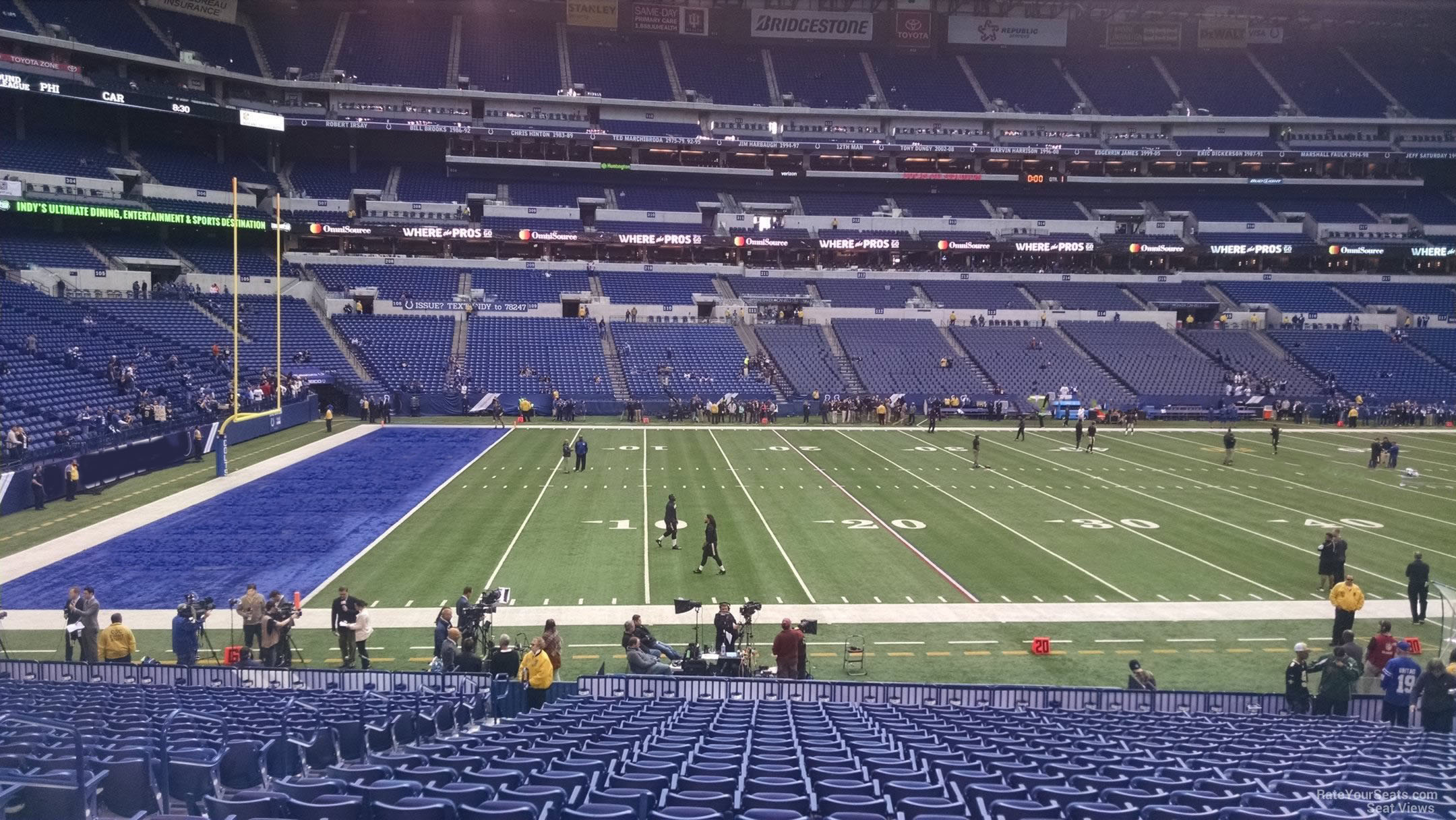 section 143, row 22 seat view  for football - lucas oil stadium