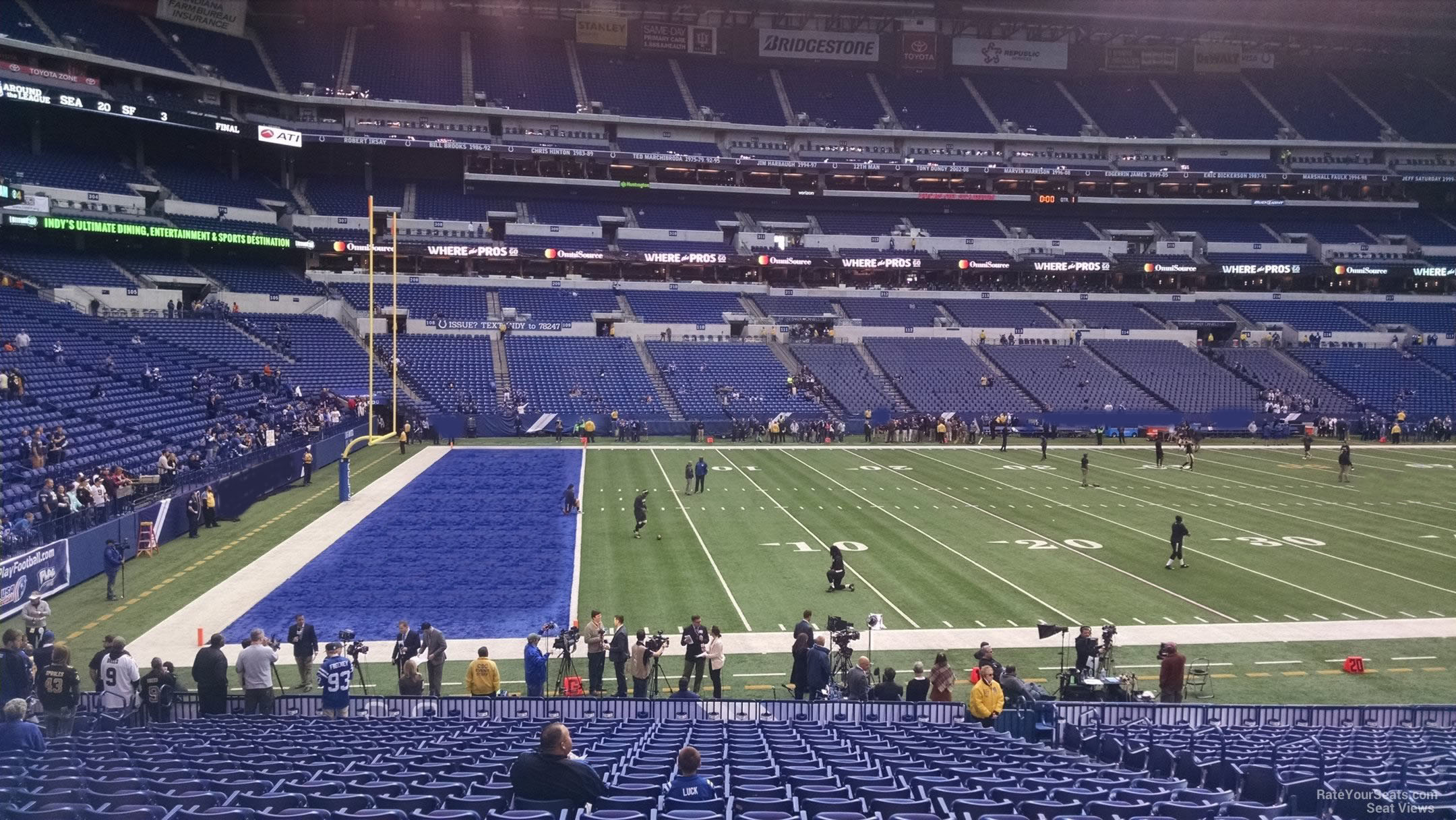 section 144, row 22 seat view  for football - lucas oil stadium