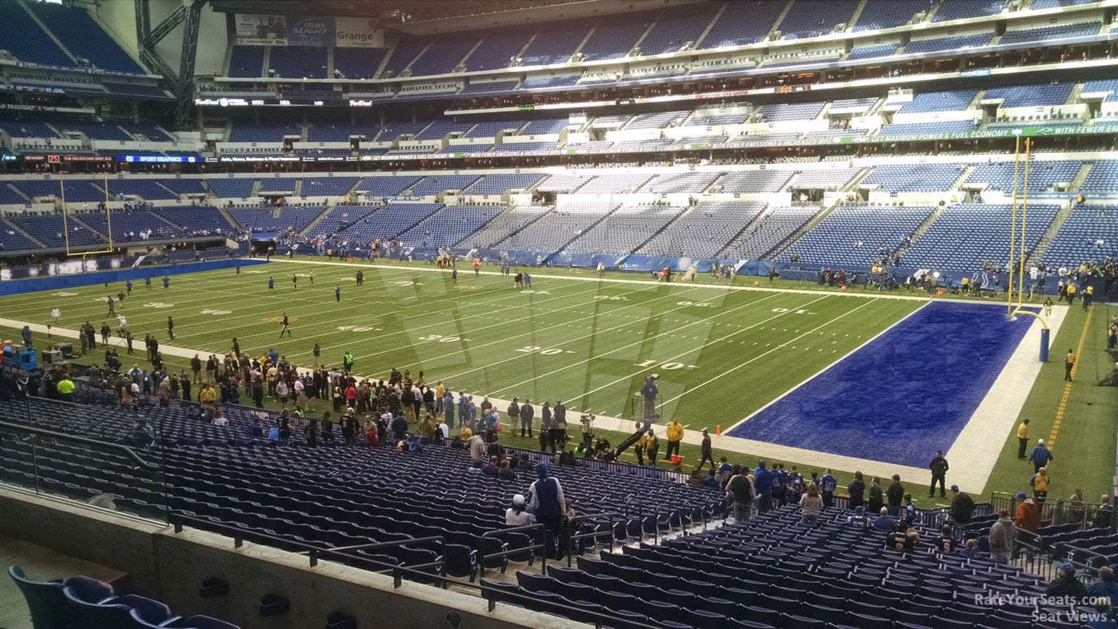 section 208, row 5 seat view  for football - lucas oil stadium