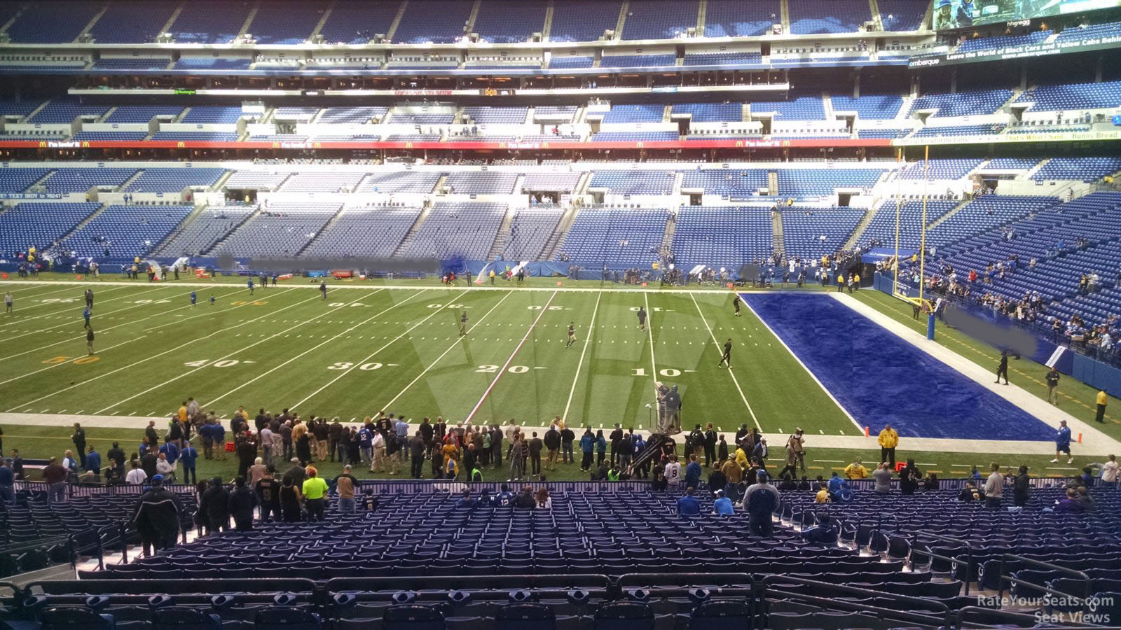 section 210, row 5 seat view  for football - lucas oil stadium