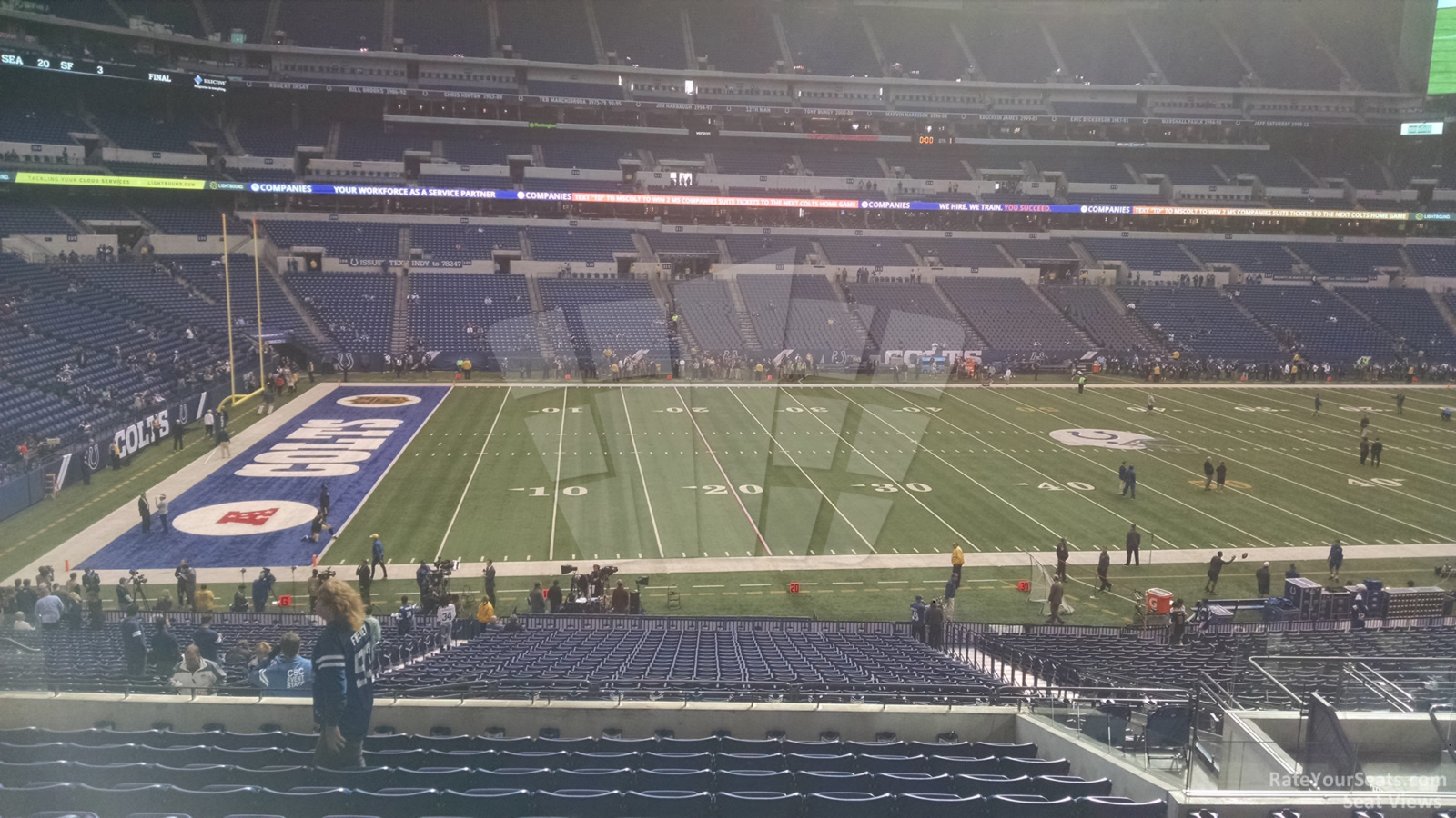 section 243, row 12 seat view  for football - lucas oil stadium