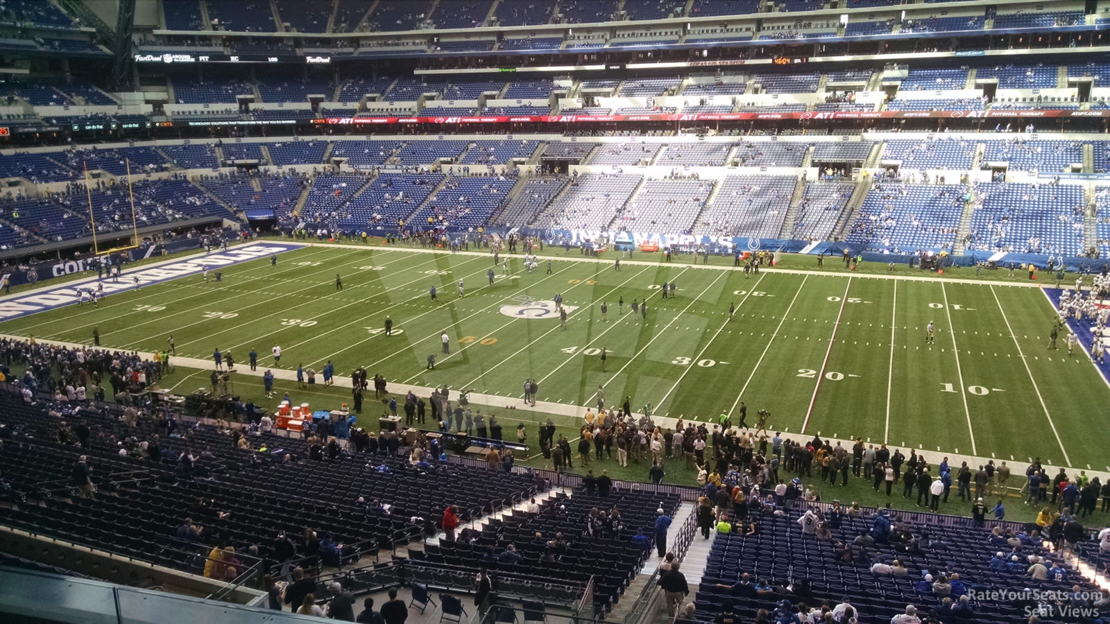 section 310, row 3 seat view  for football - lucas oil stadium
