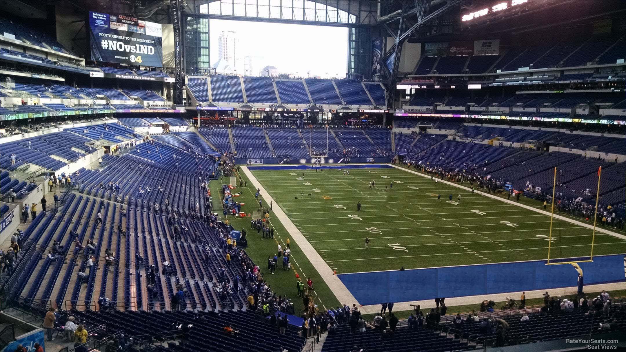 section 330, row 4 seat view for football - lucas oil stadium