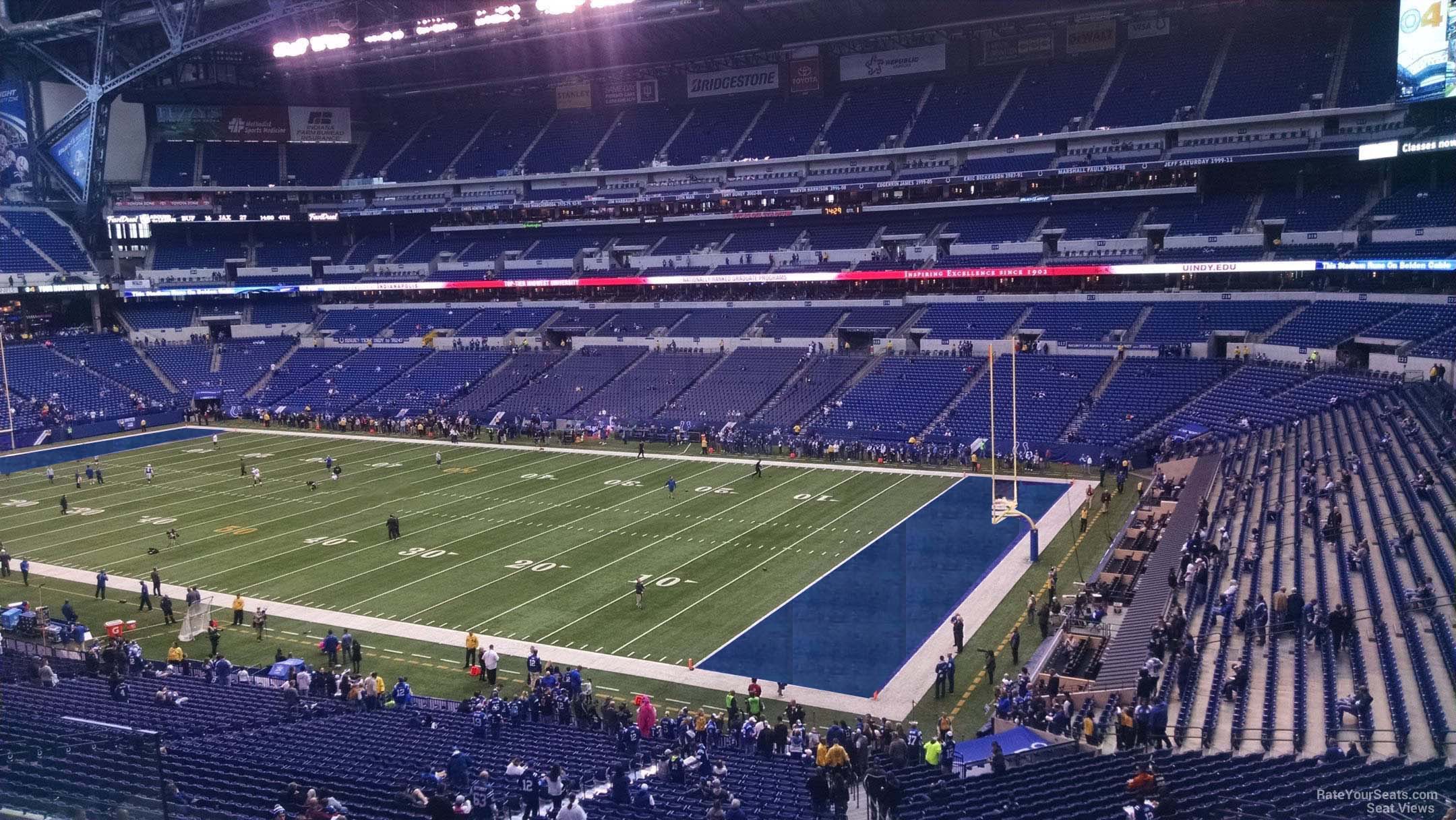section 334, row 4 seat view  for football - lucas oil stadium