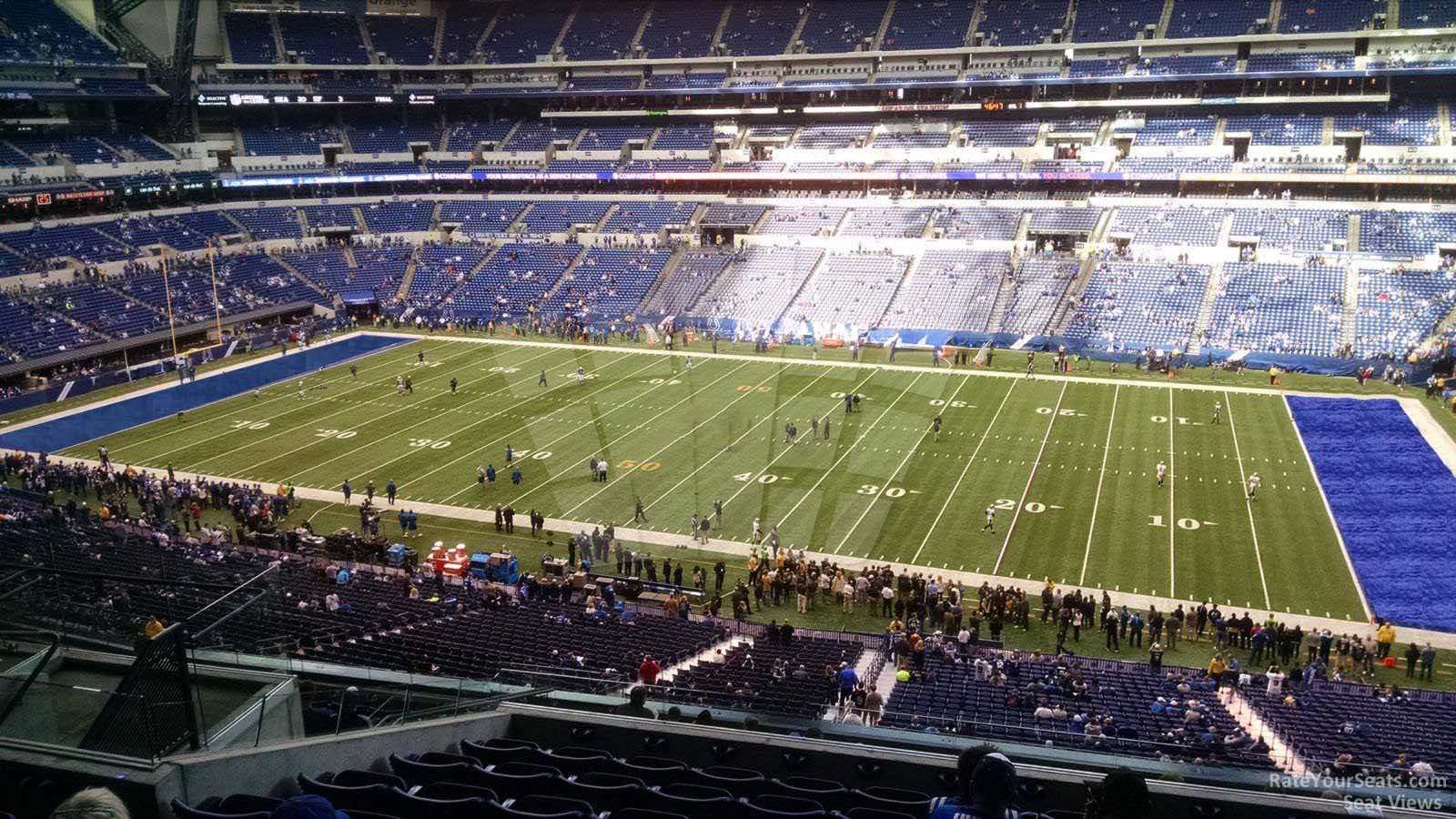 section 410, row 9 seat view  for football - lucas oil stadium