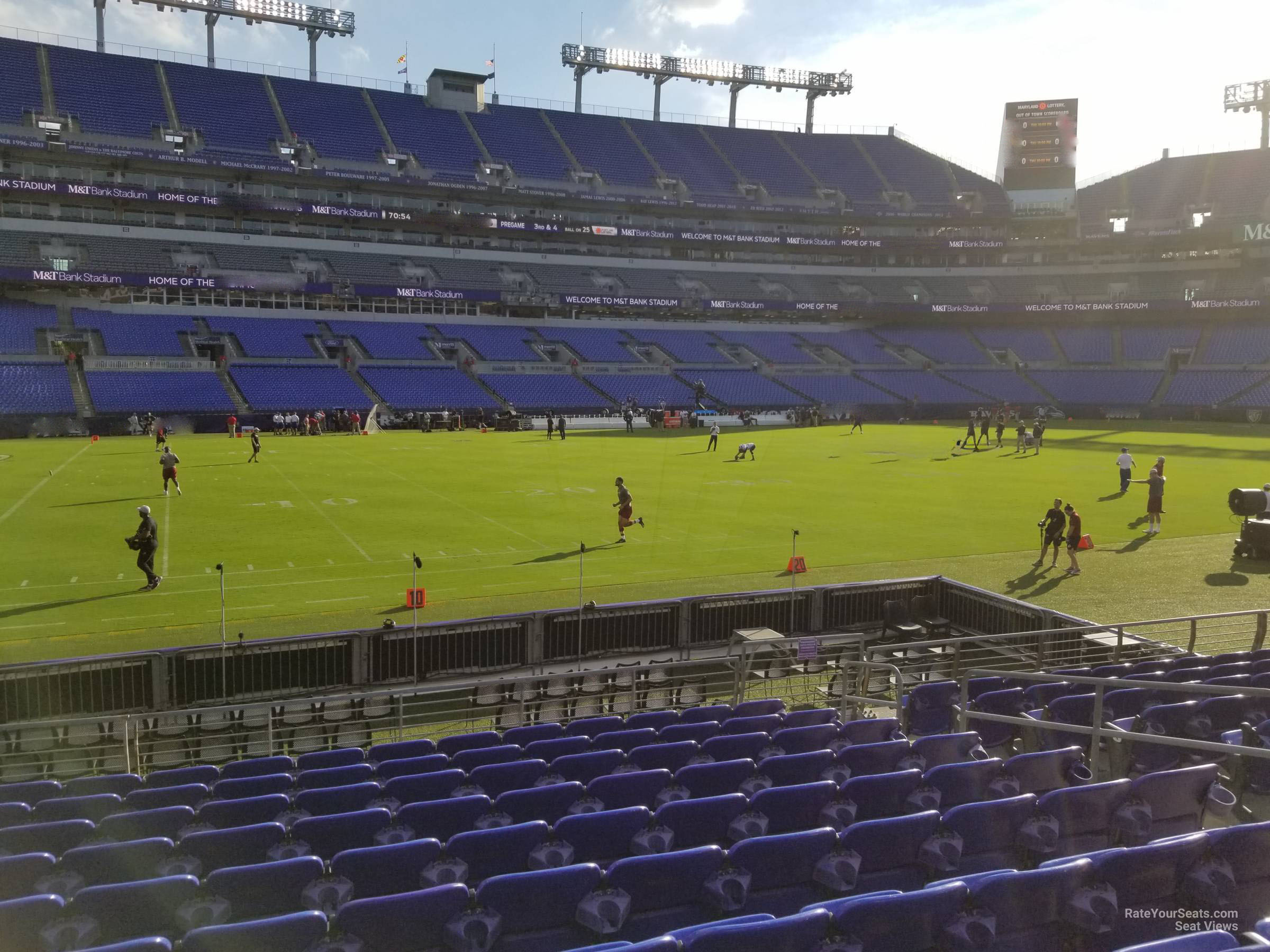 section 103, row 11 seat view  for football - m&t bank stadium