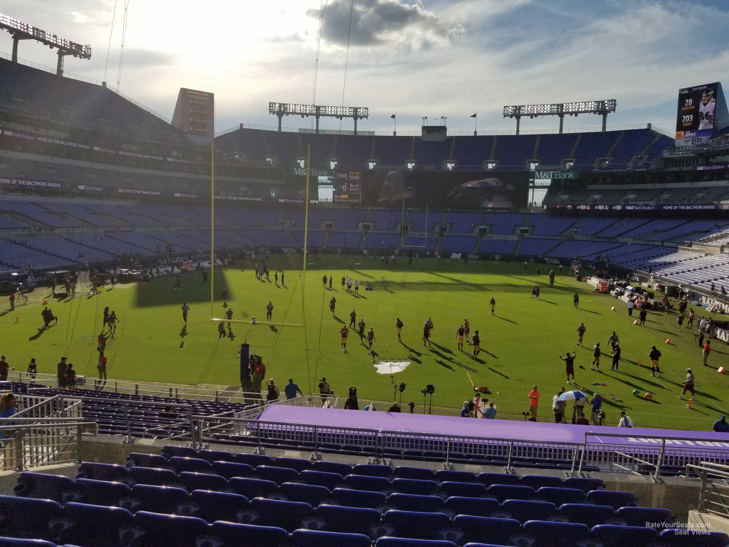 section 112, row 28 seat view for football - m&t bank stadium