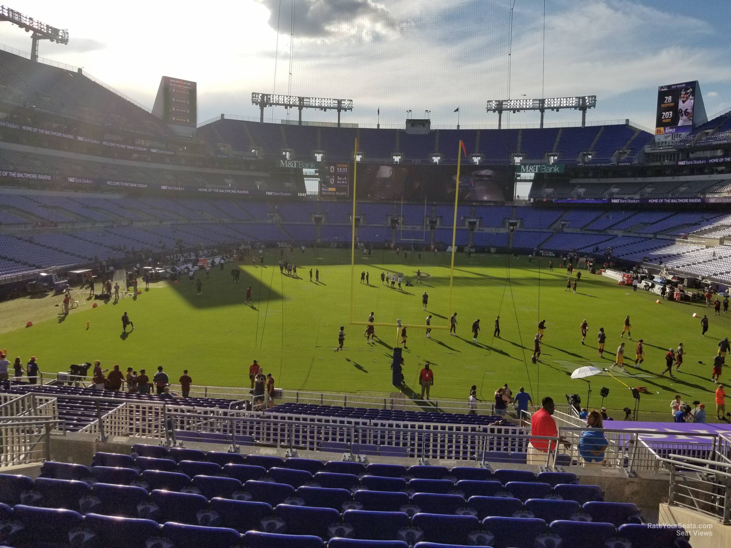 section 113, row 28 seat view  for football - m&t bank stadium