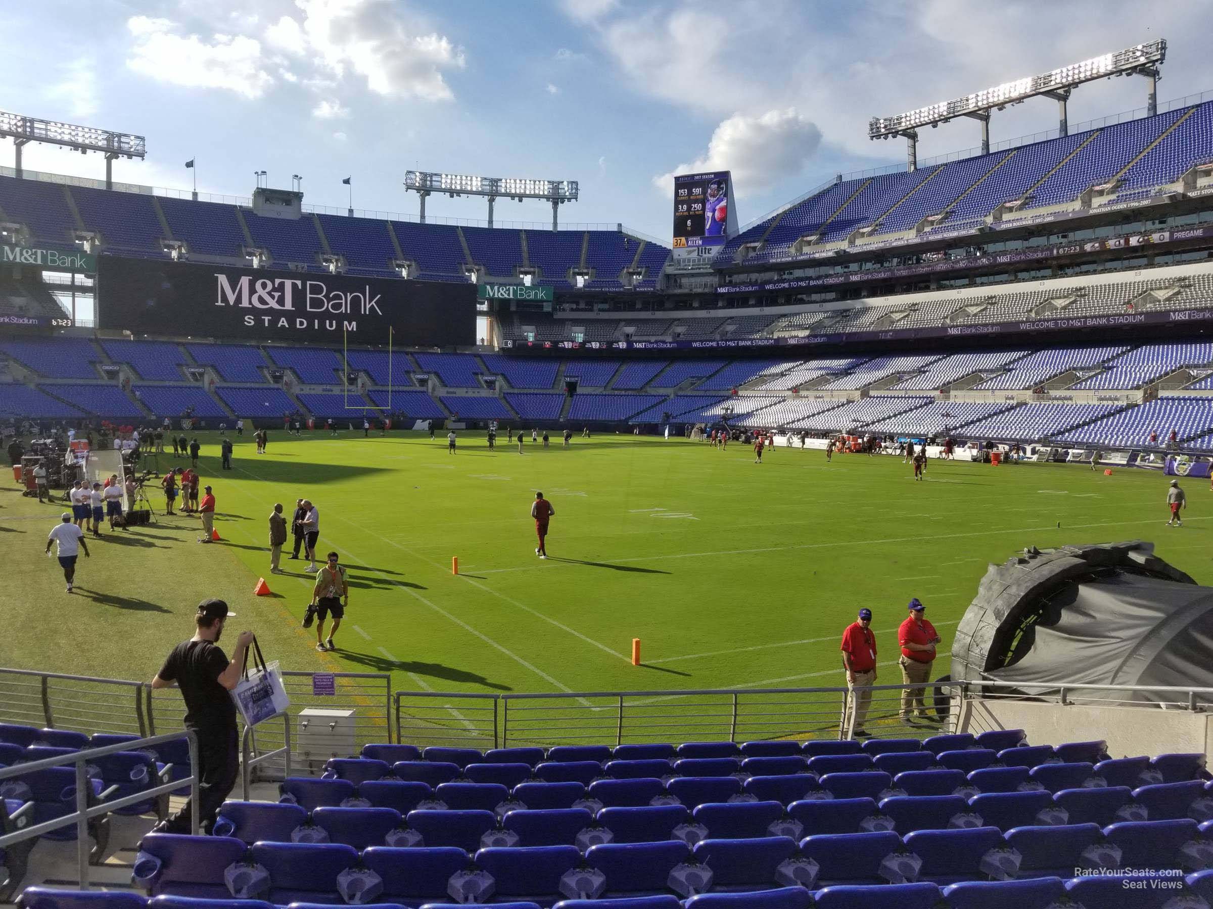 section 117, row 11 seat view  for football - m&t bank stadium