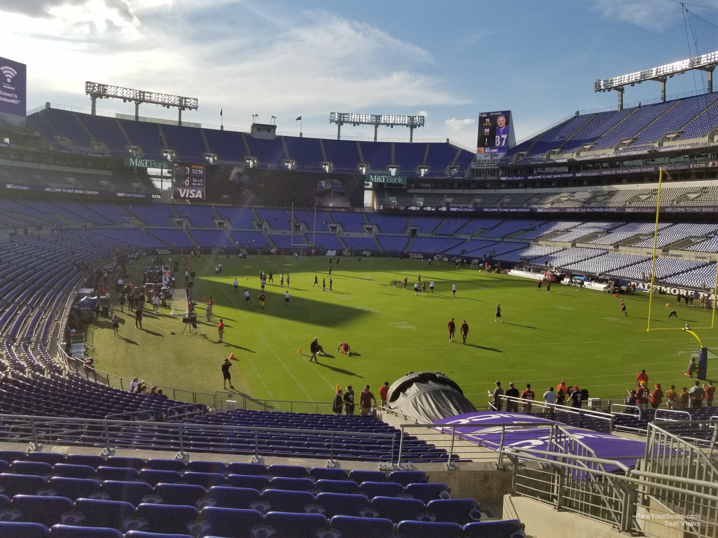 section 117, row 28 seat view  for football - m&t bank stadium