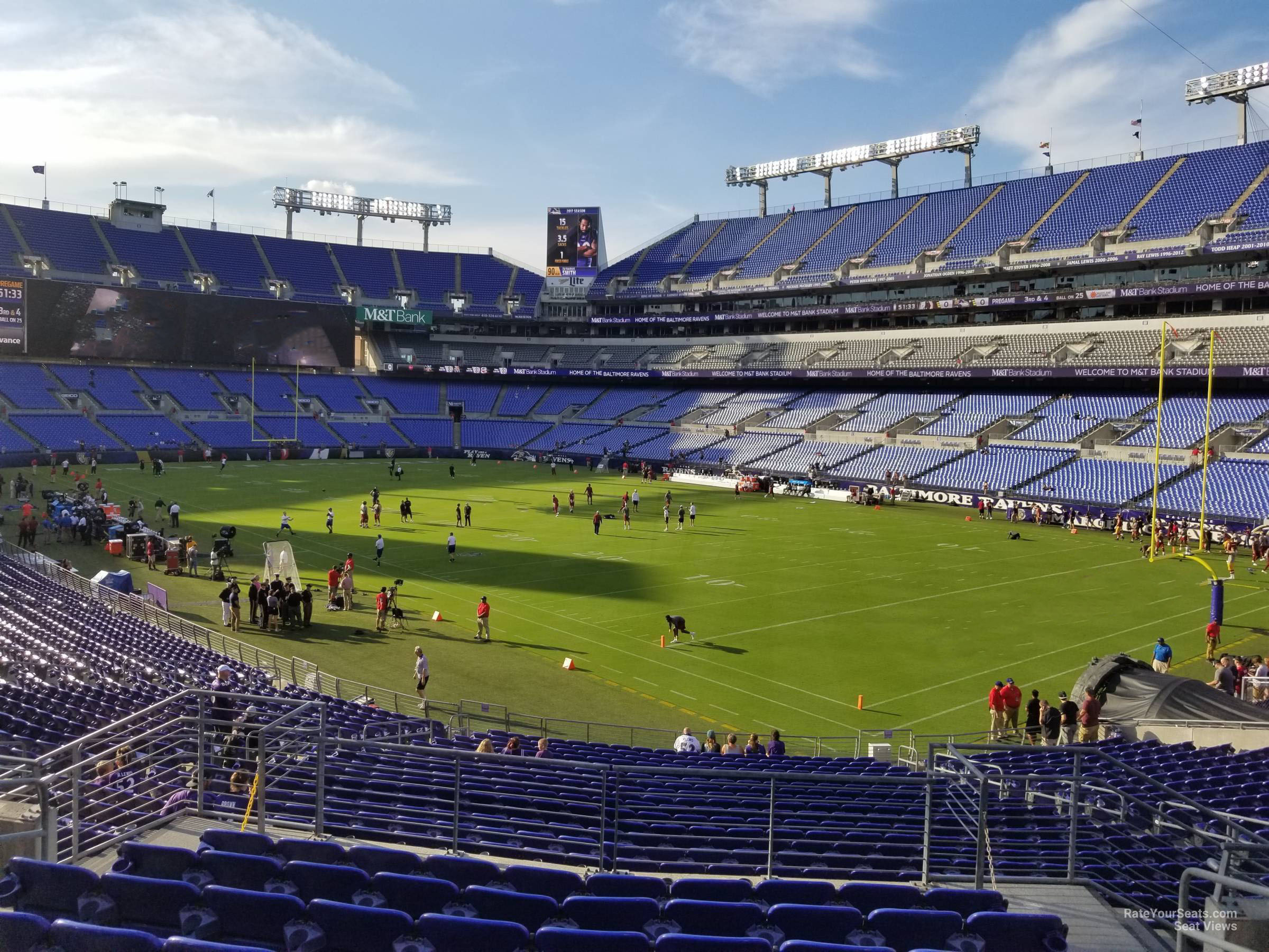 section 119, row 28 seat view for football - m&t bank stadium. 