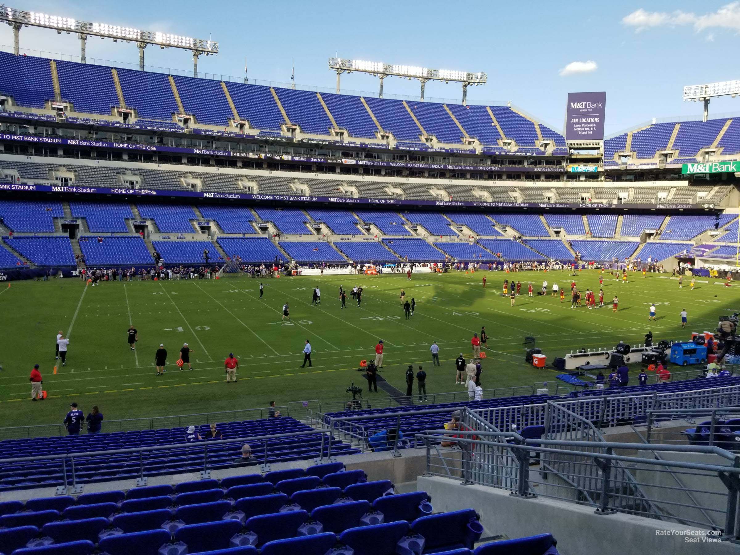 section 130, row 28 seat view  for football - m&t bank stadium