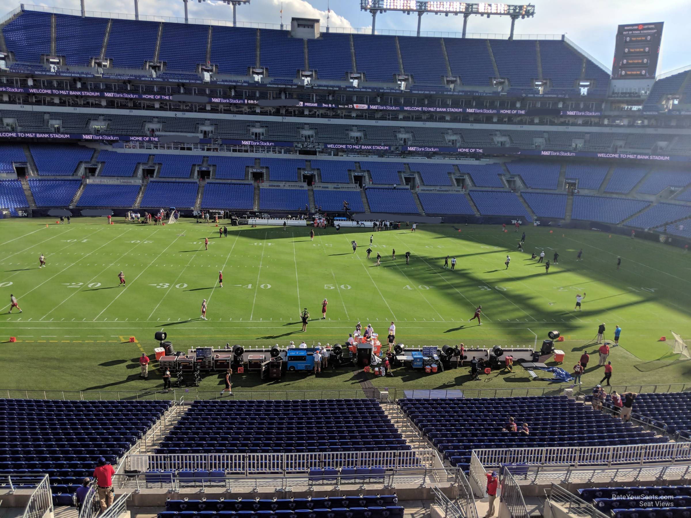 section 200, row 2 seat view for football - m&t bank stadium