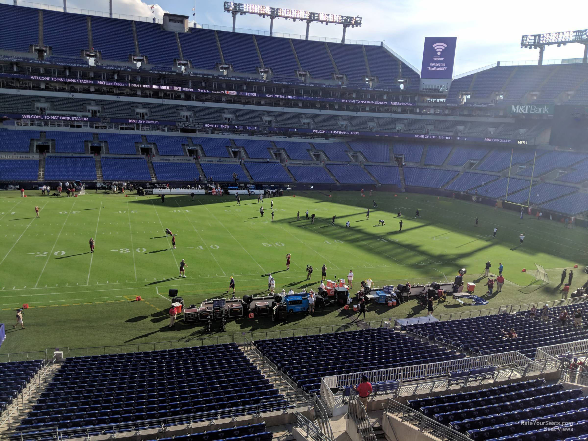 section 201, row 2 seat view  for football - m&t bank stadium