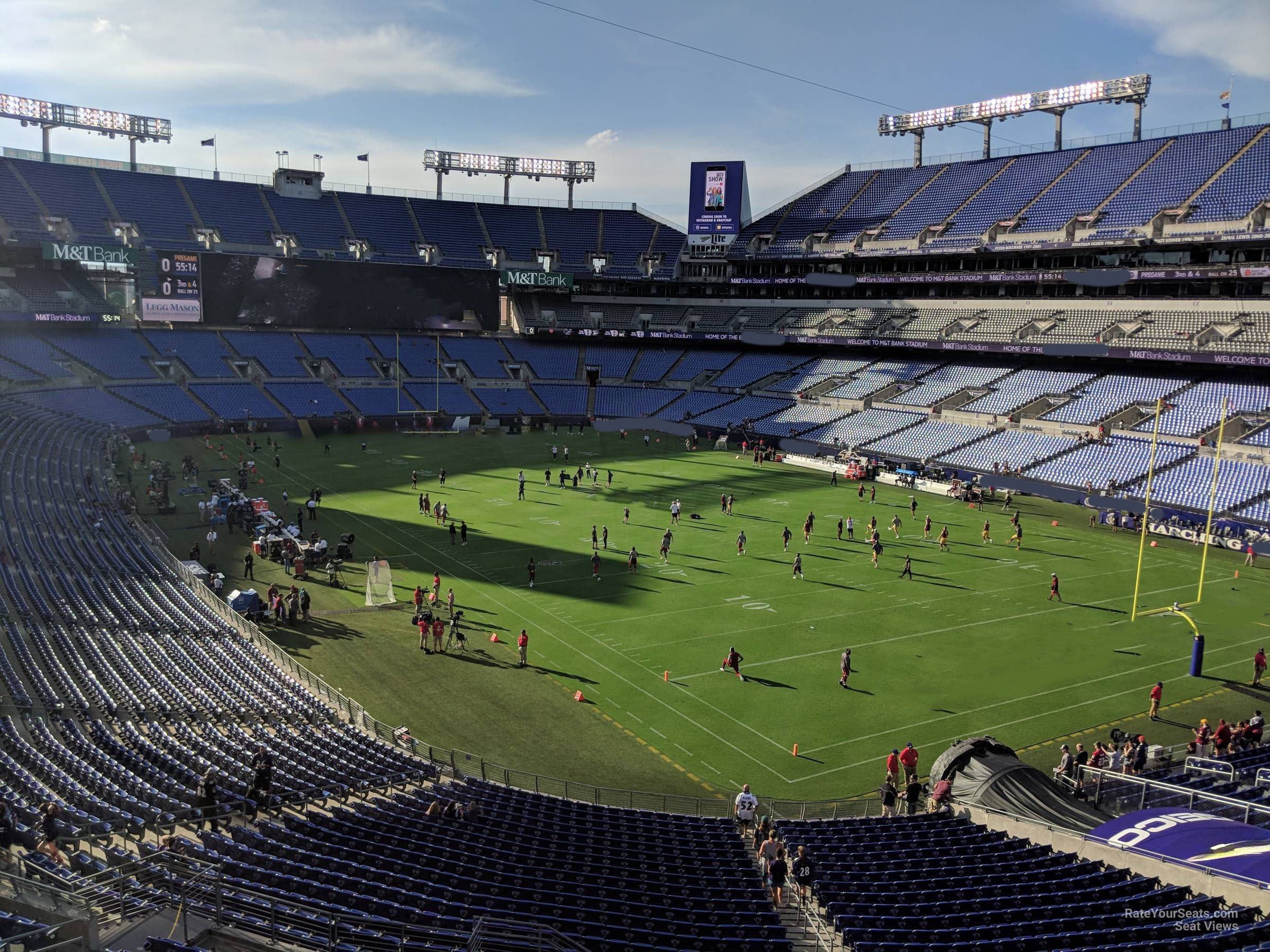 section 218, row 2 seat view  for football - m&t bank stadium
