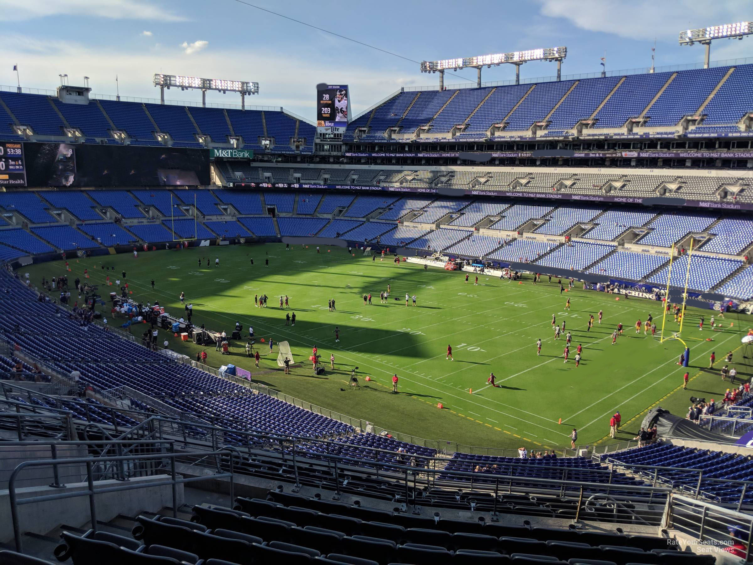 section 220, row 13 seat view  for football - m&t bank stadium