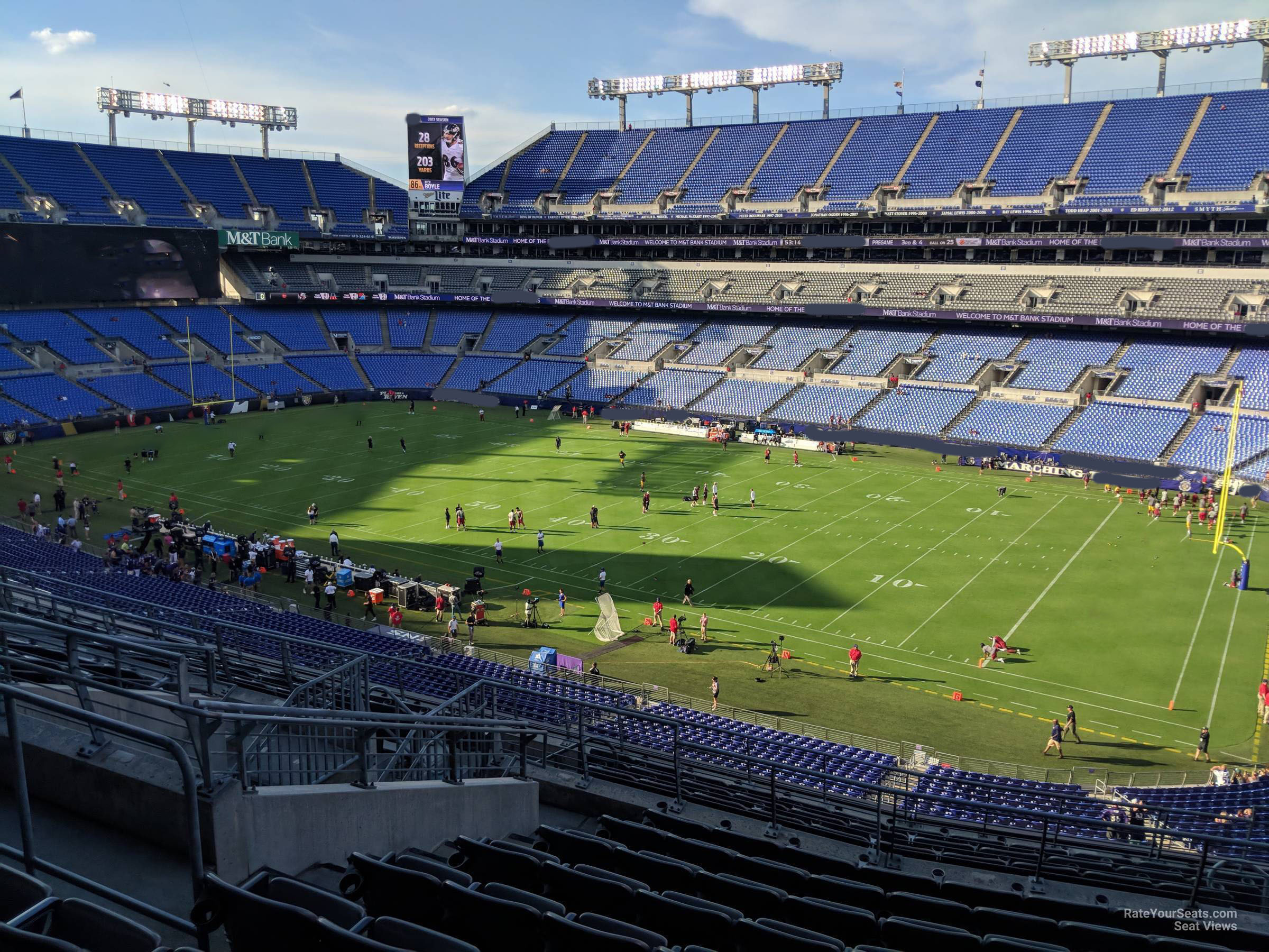 section 222, row 13 seat view  for football - m&t bank stadium