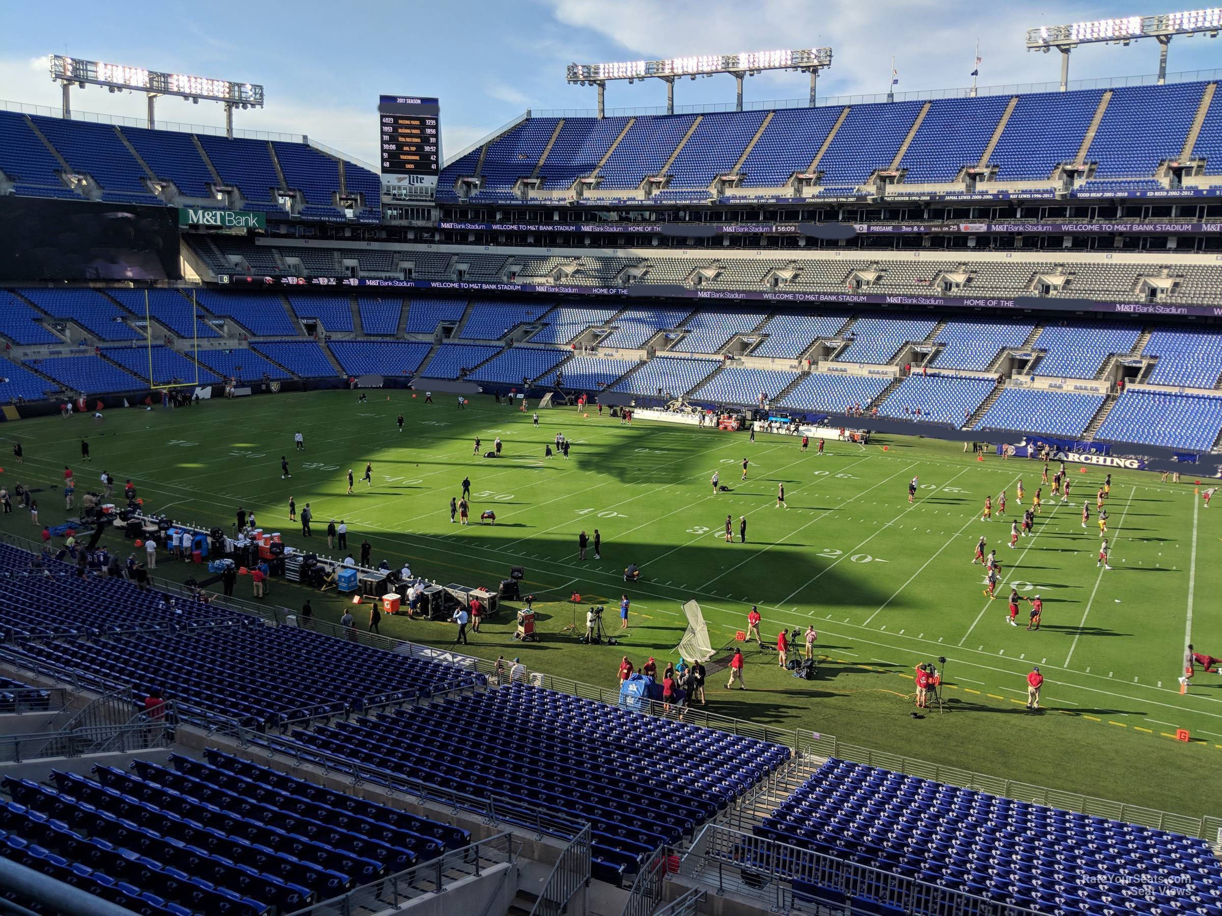 section 223, row 2 seat view  for football - m&t bank stadium
