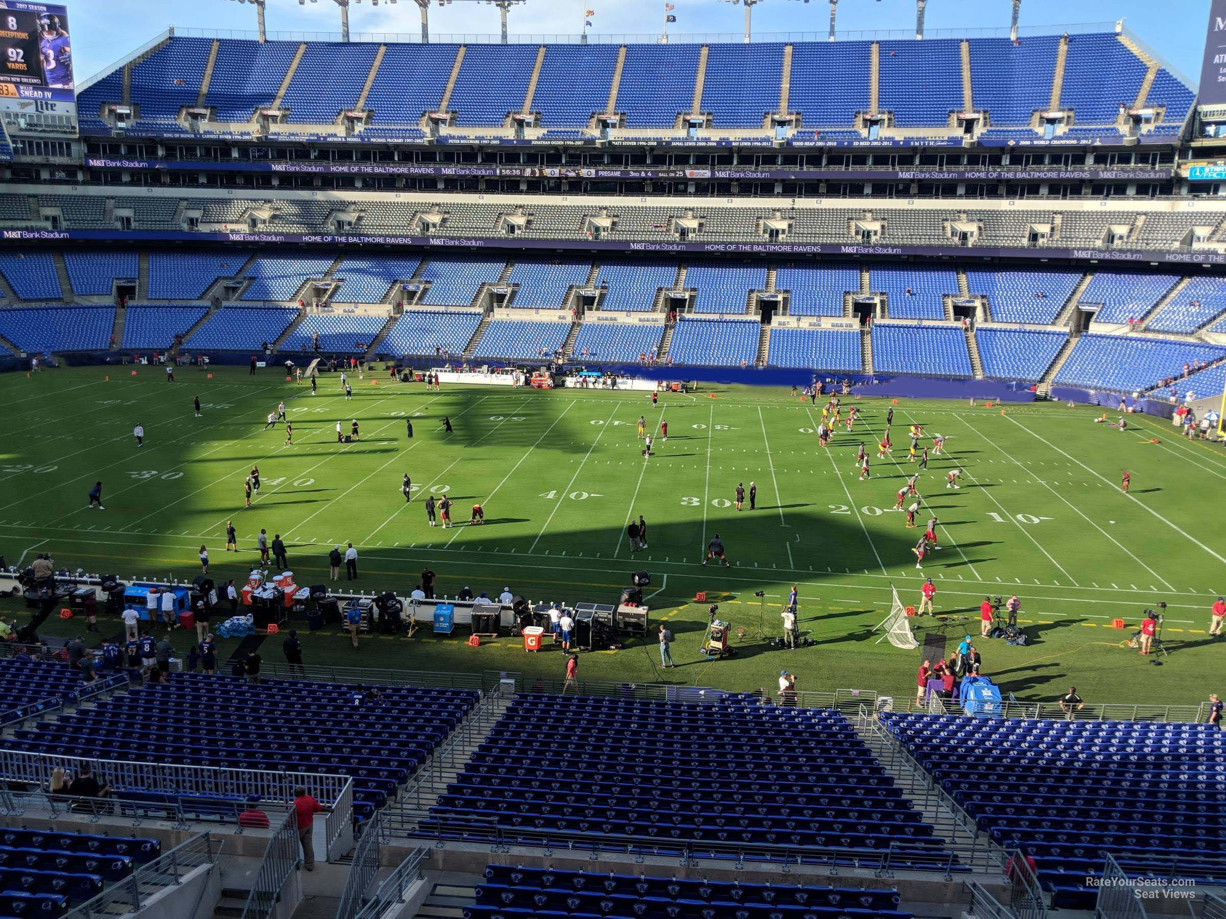 section 225, row 2 seat view  for football - m&t bank stadium