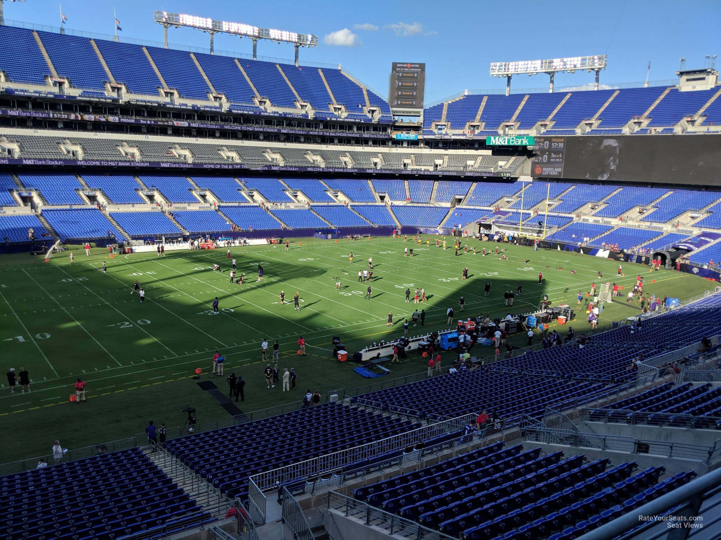 section 230, row 2 seat view  for football - m&t bank stadium