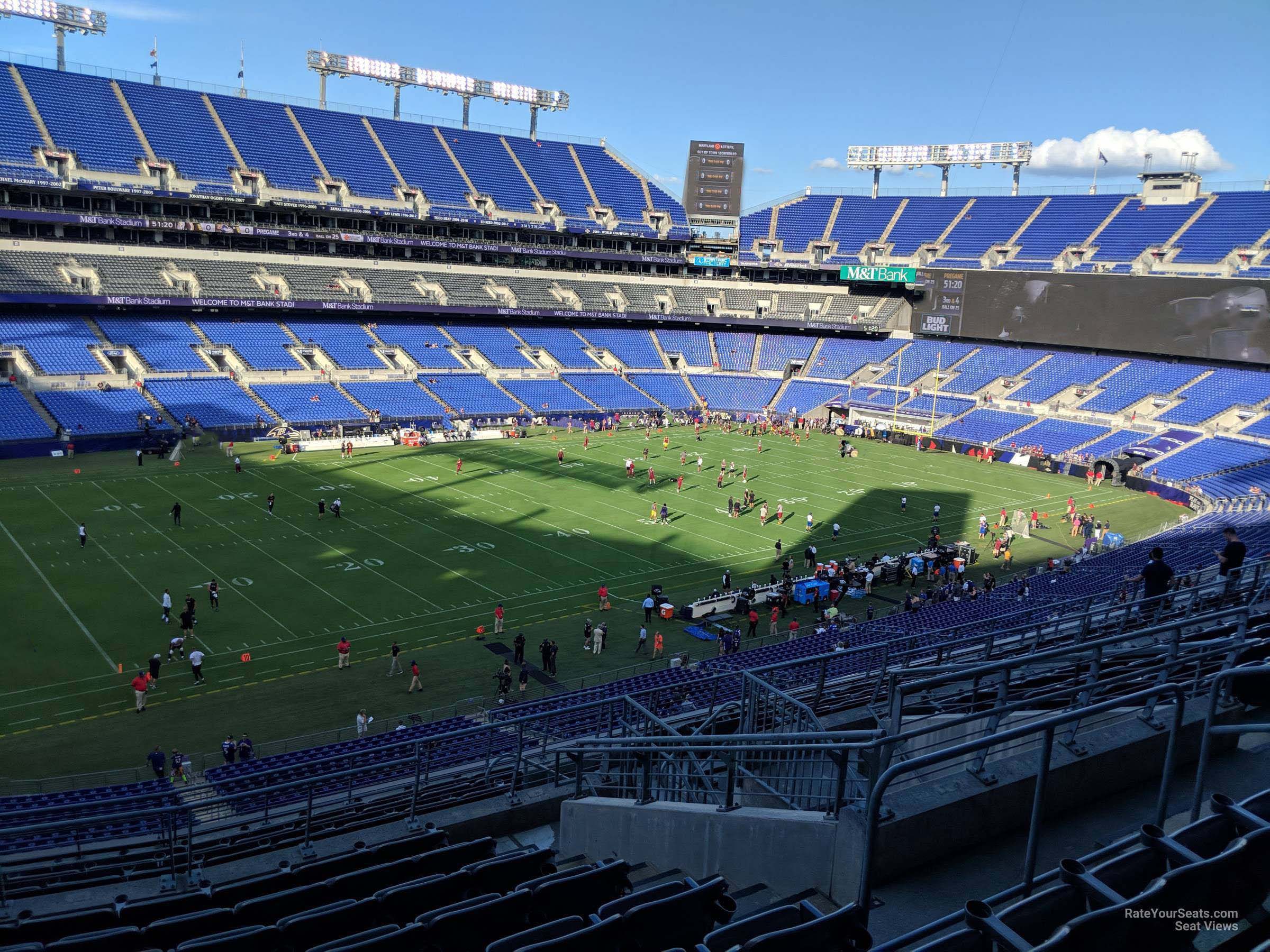 section 231, row 13 seat view  for football - m&t bank stadium