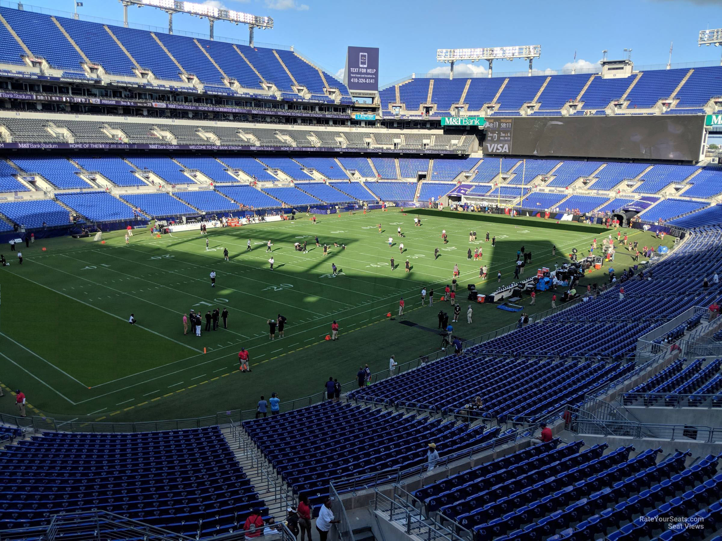 section 233, row 2 seat view  for football - m&t bank stadium