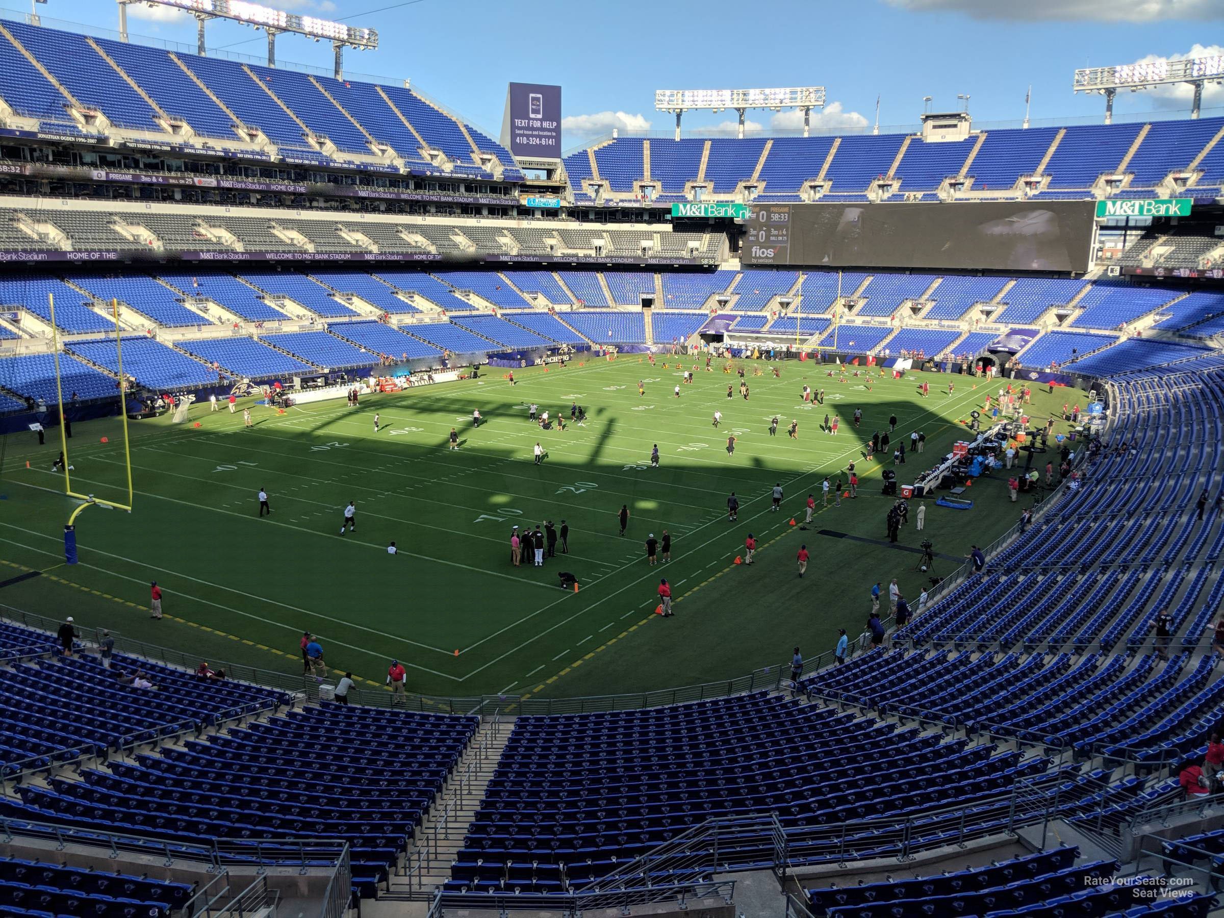 section 235, row 2 seat view  for football - m&t bank stadium