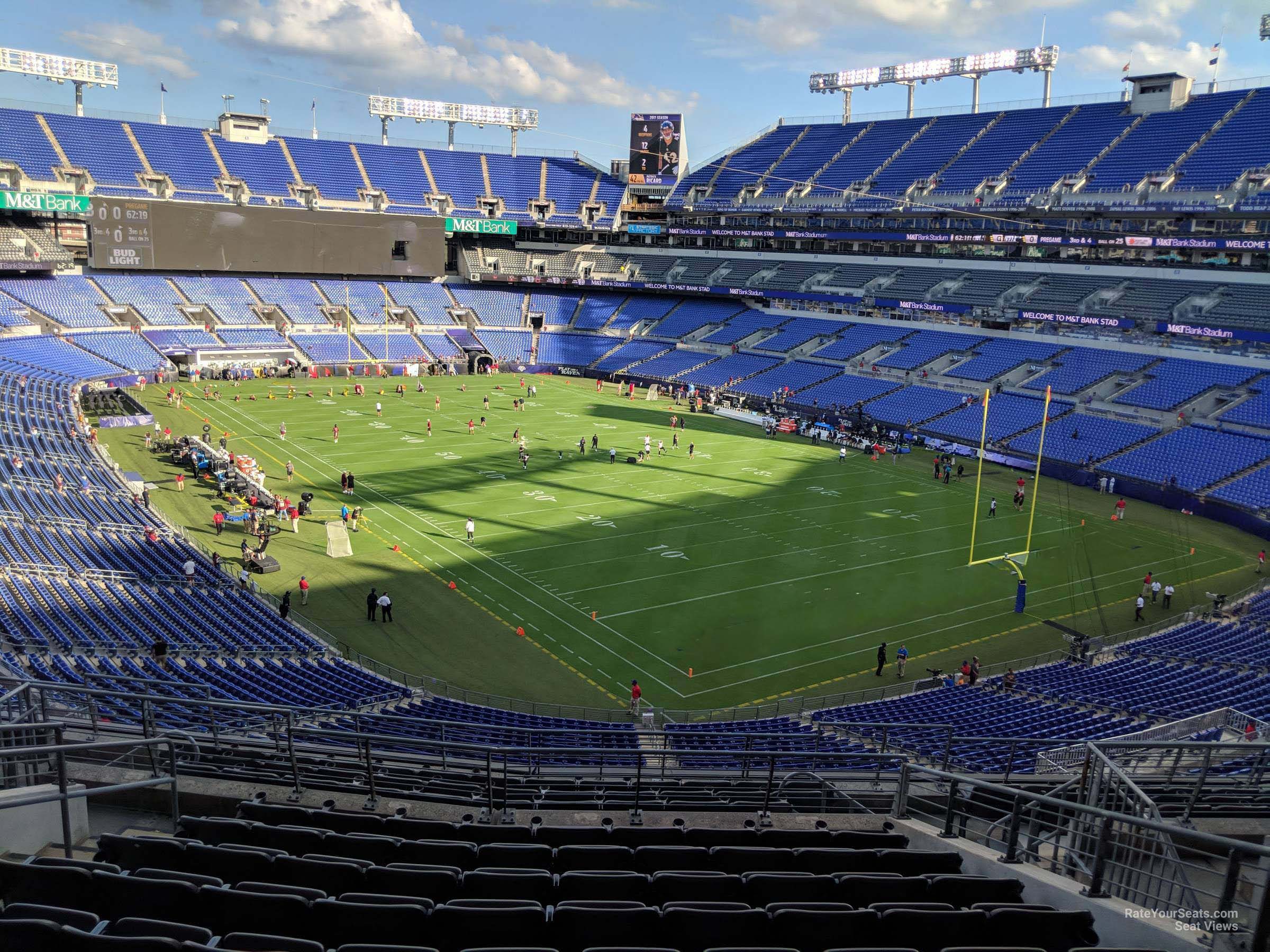 section 245, row 13 seat view  for football - m&t bank stadium