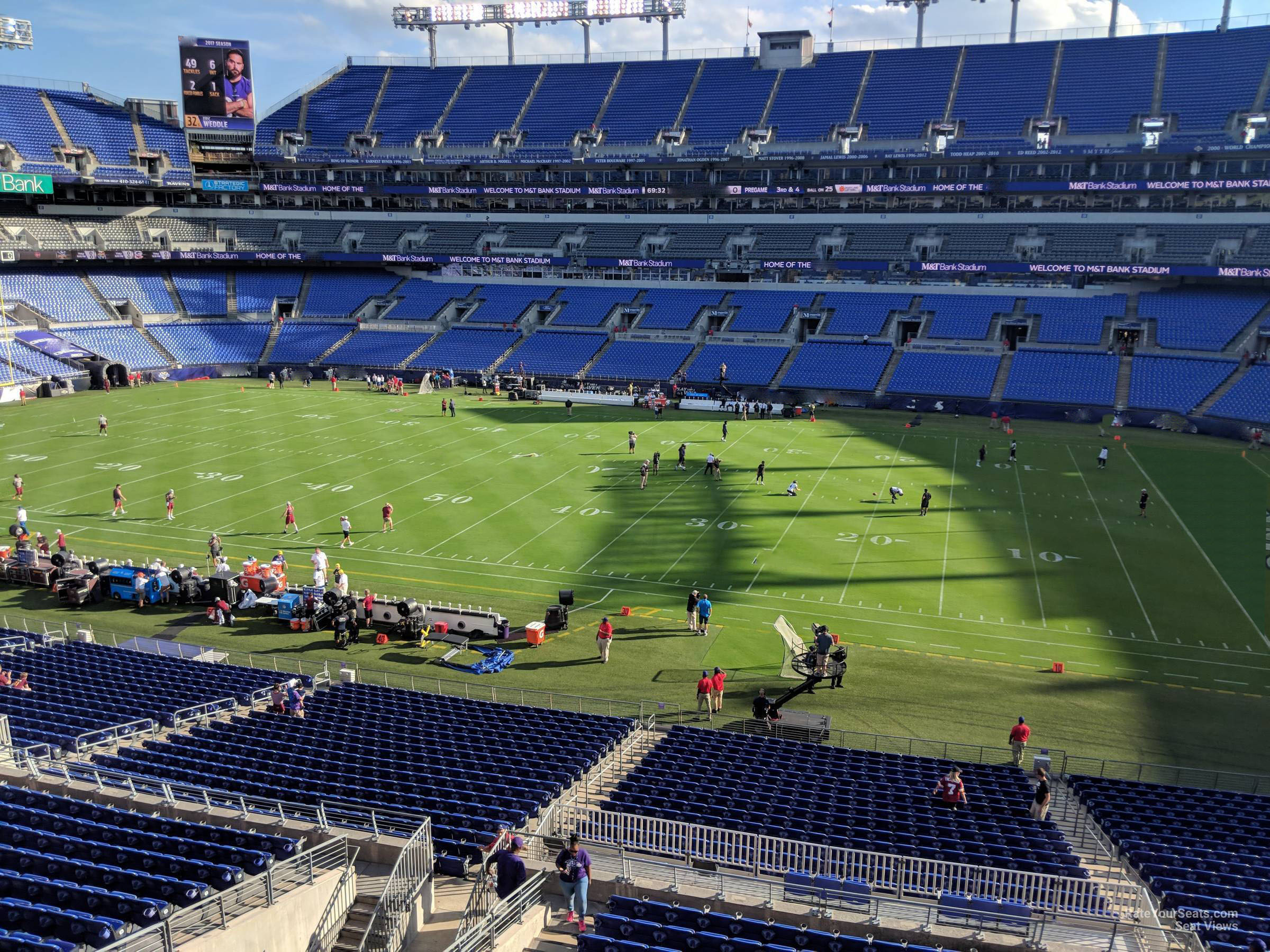section 251, row 2 seat view  for football - m&t bank stadium
