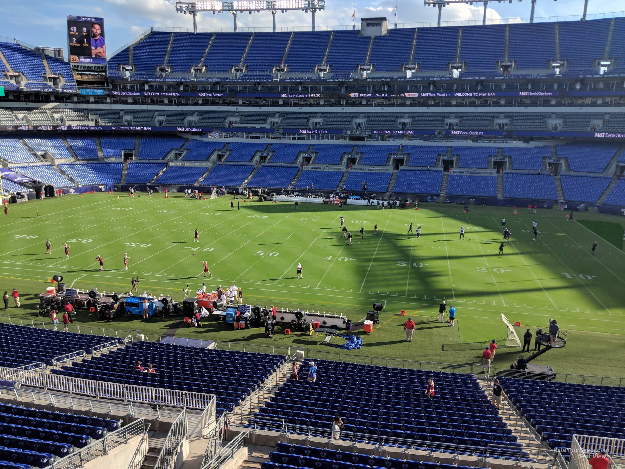 section 252, row 2 seat view  for football - m&t bank stadium