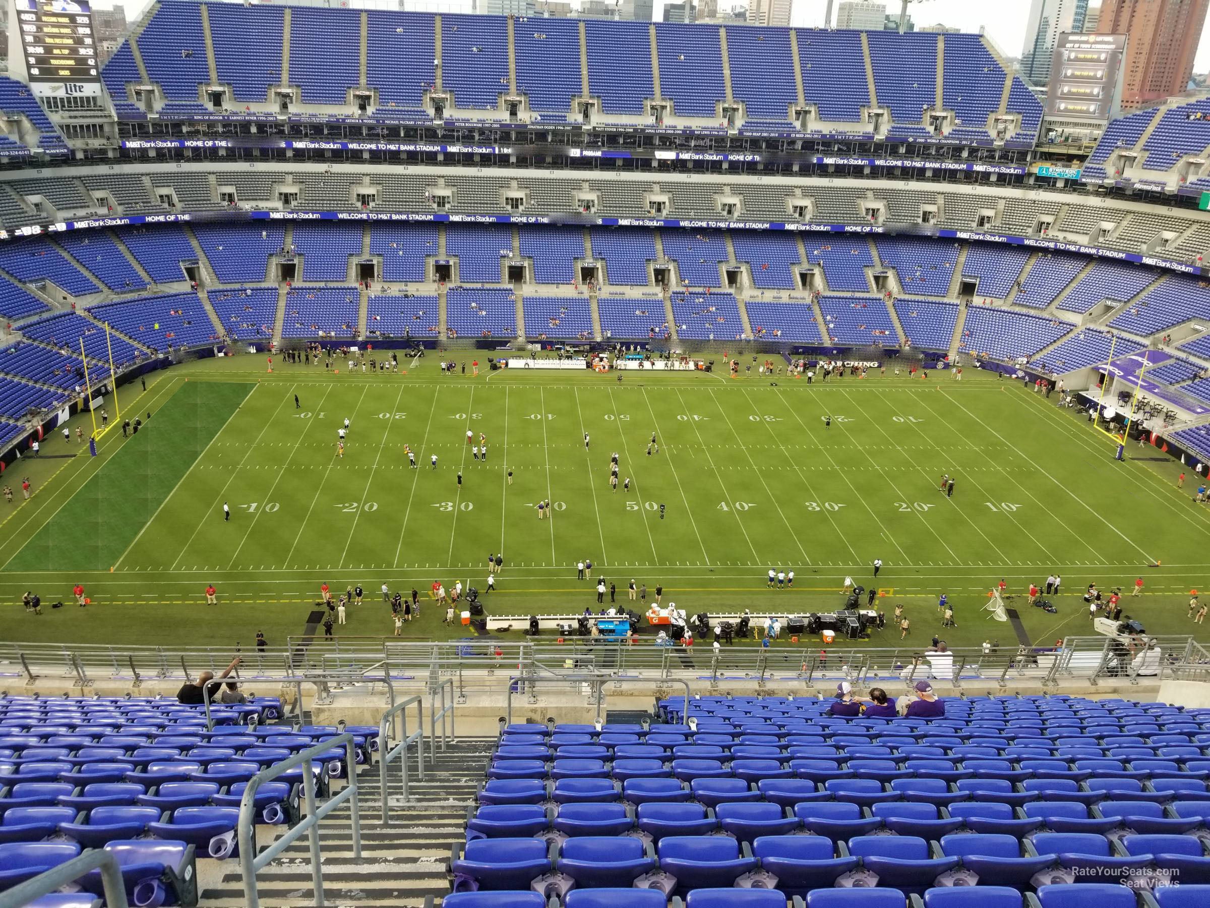 section 527, row 20 seat view  for football - m&t bank stadium
