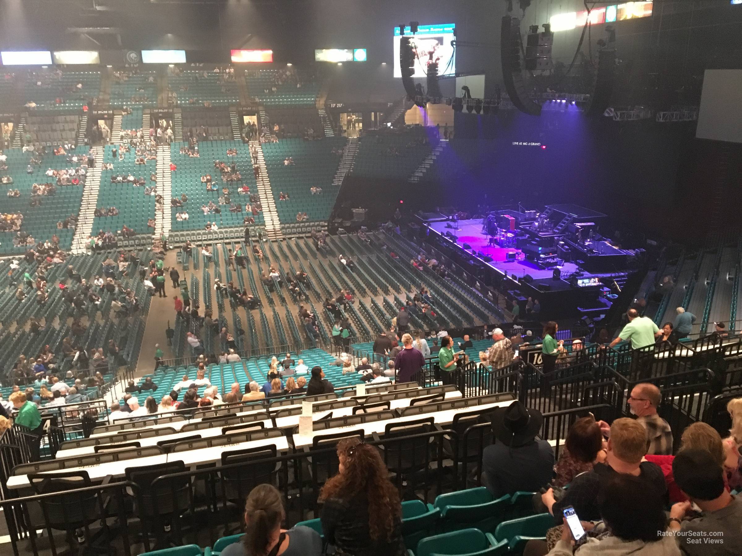 section 214, row f seat view  - mgm grand garden arena