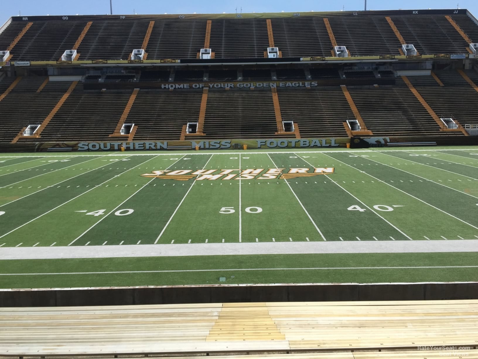 section e, row 19 seat view - m.m. roberts stadium