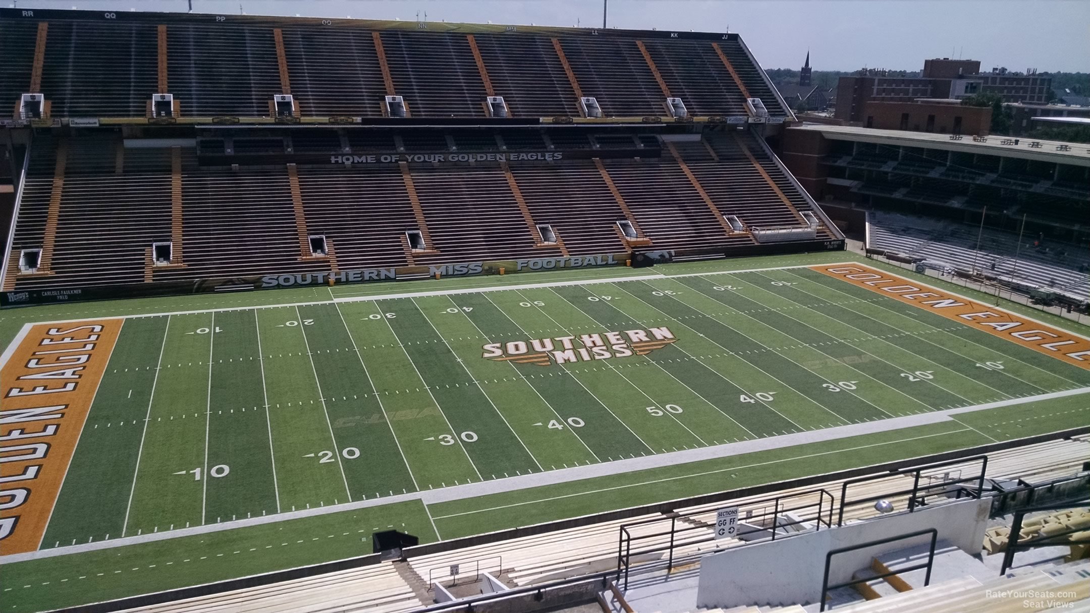 section gg, row 15 seat view  - m.m. roberts stadium