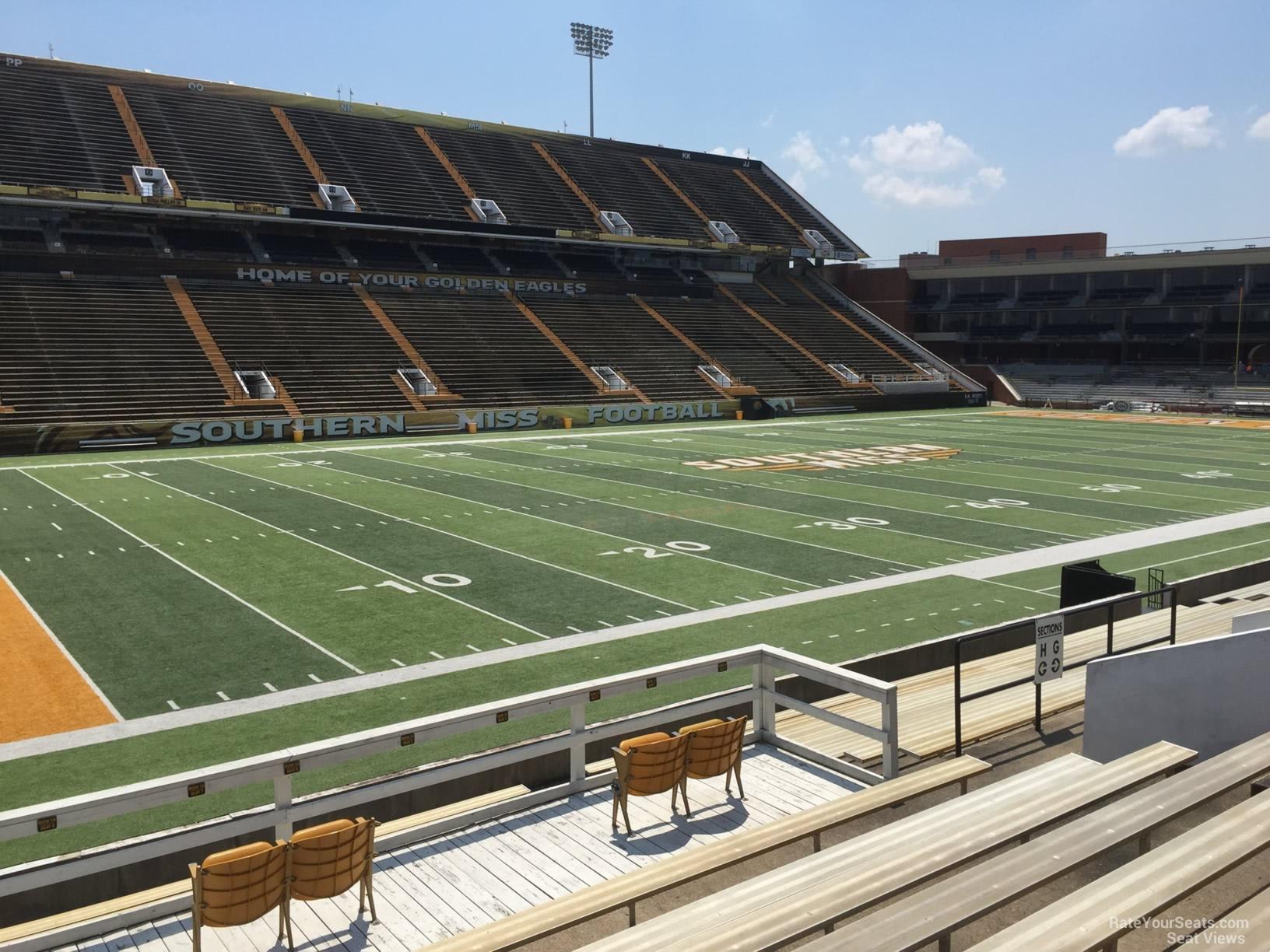 section h, row 19 seat view  - m.m. roberts stadium