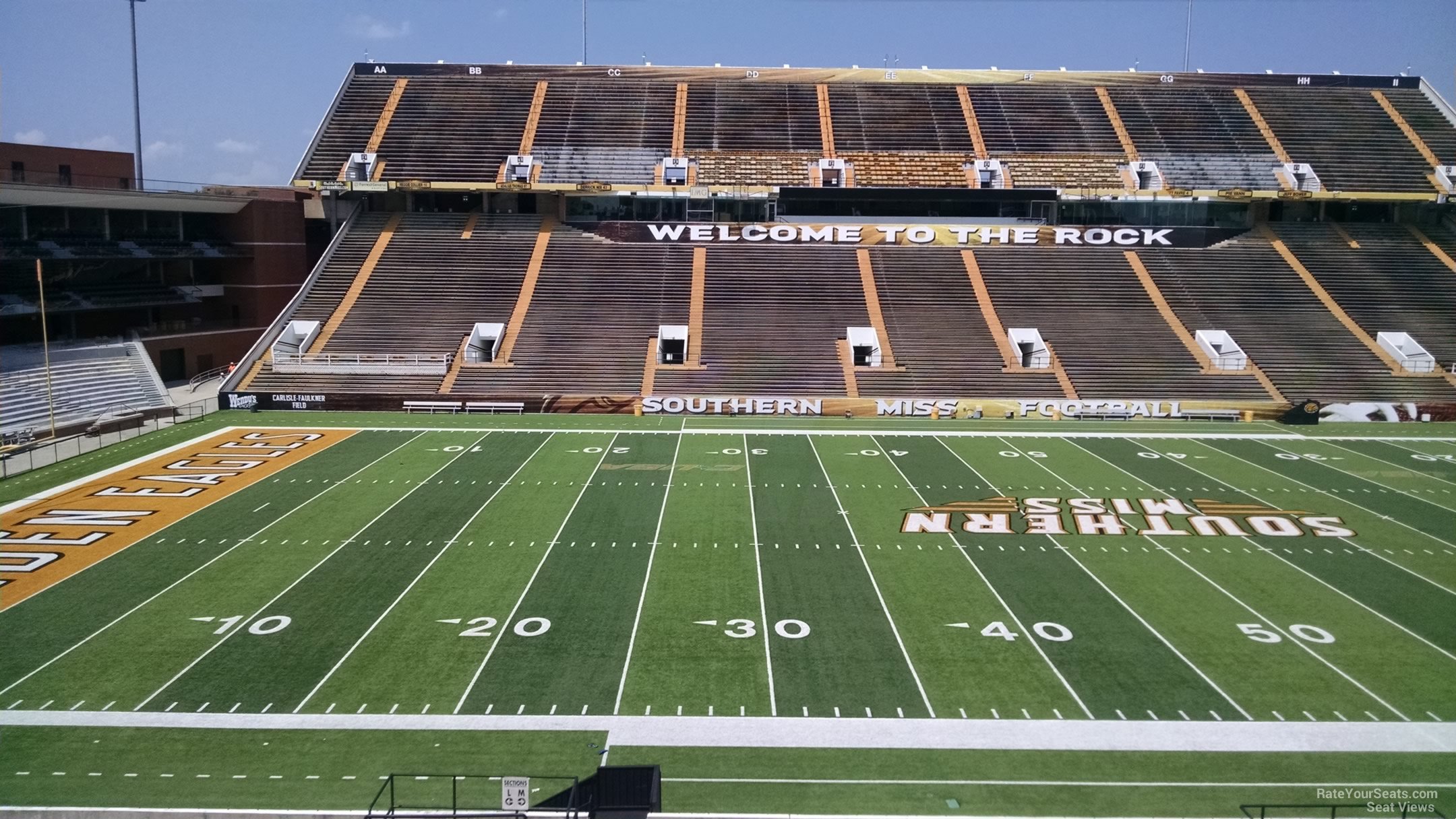 section m, row 28 seat view  - m.m. roberts stadium