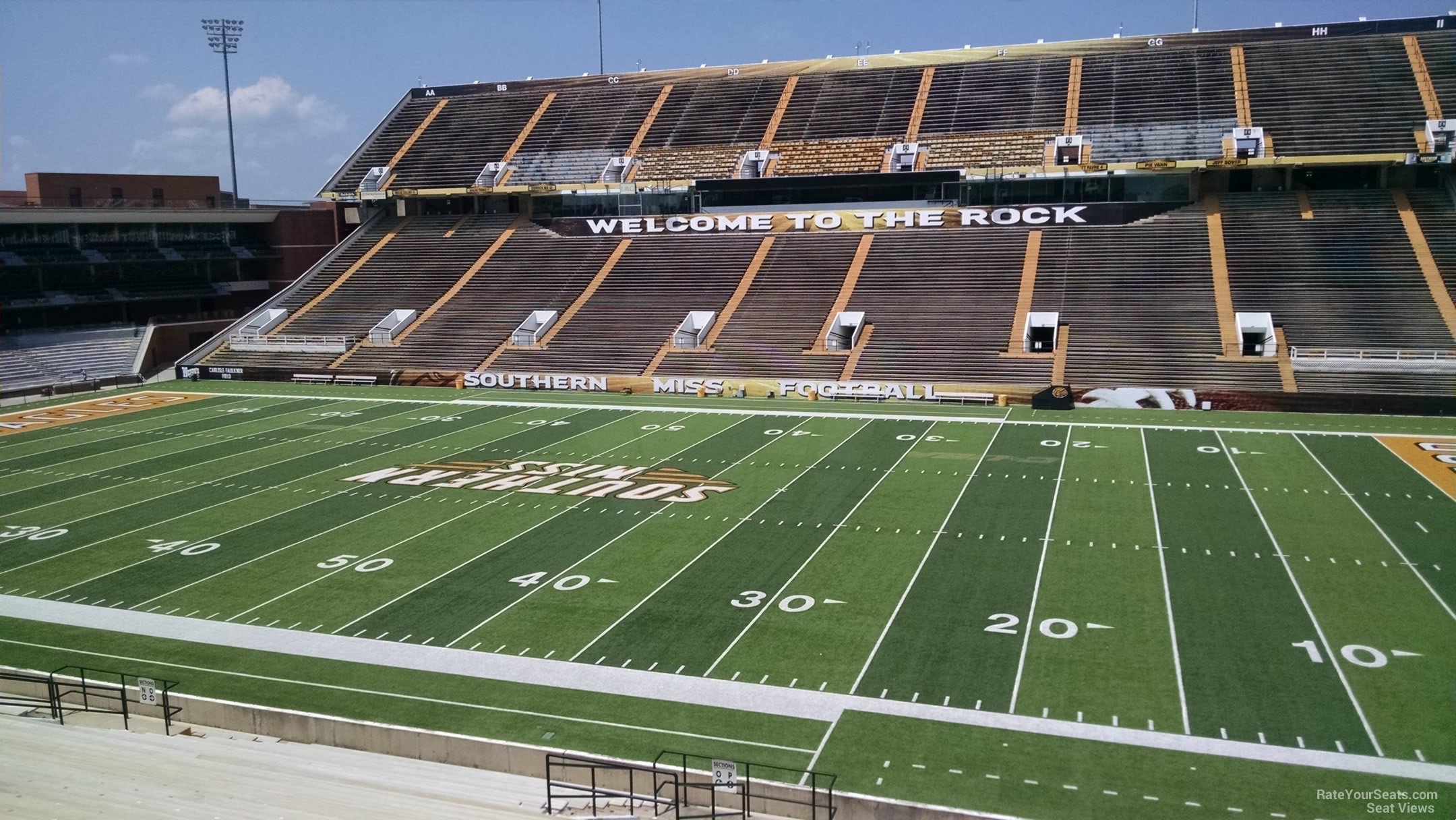 section p, row 28 seat view  - m.m. roberts stadium