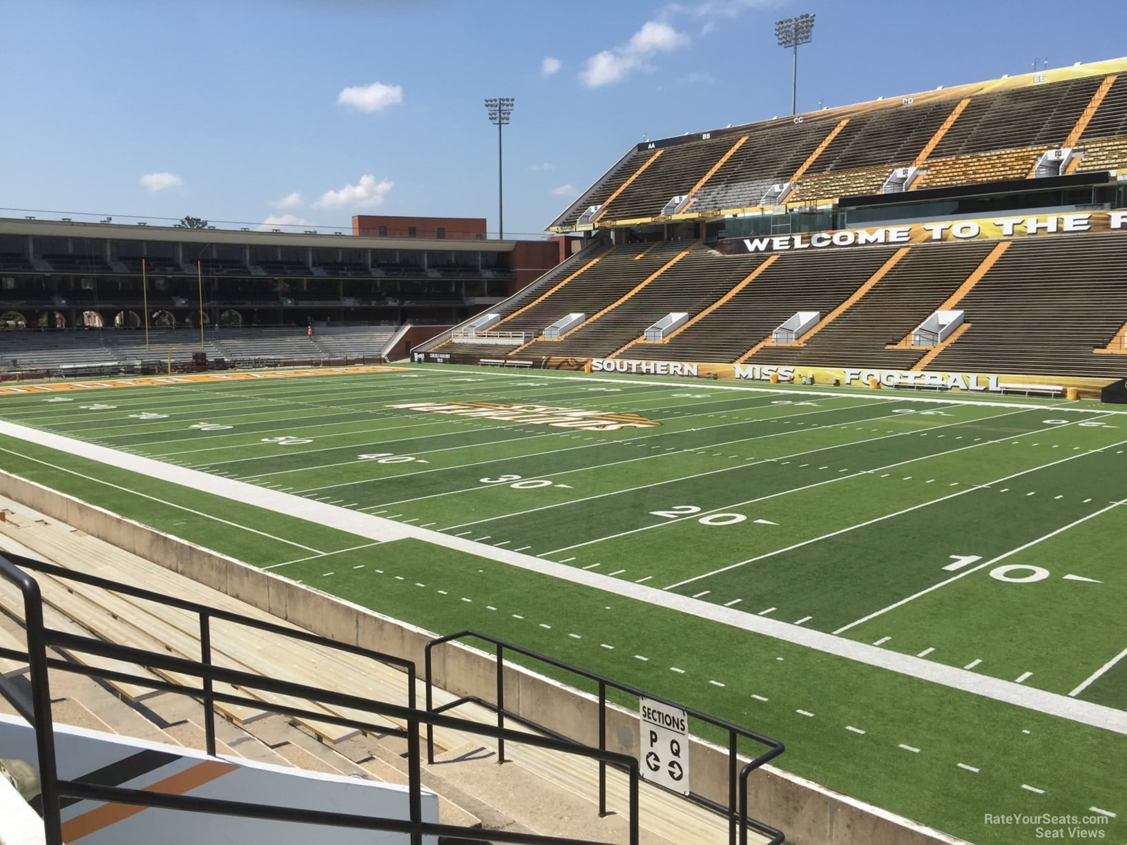 section q, row 12 seat view - m.m. roberts stadium