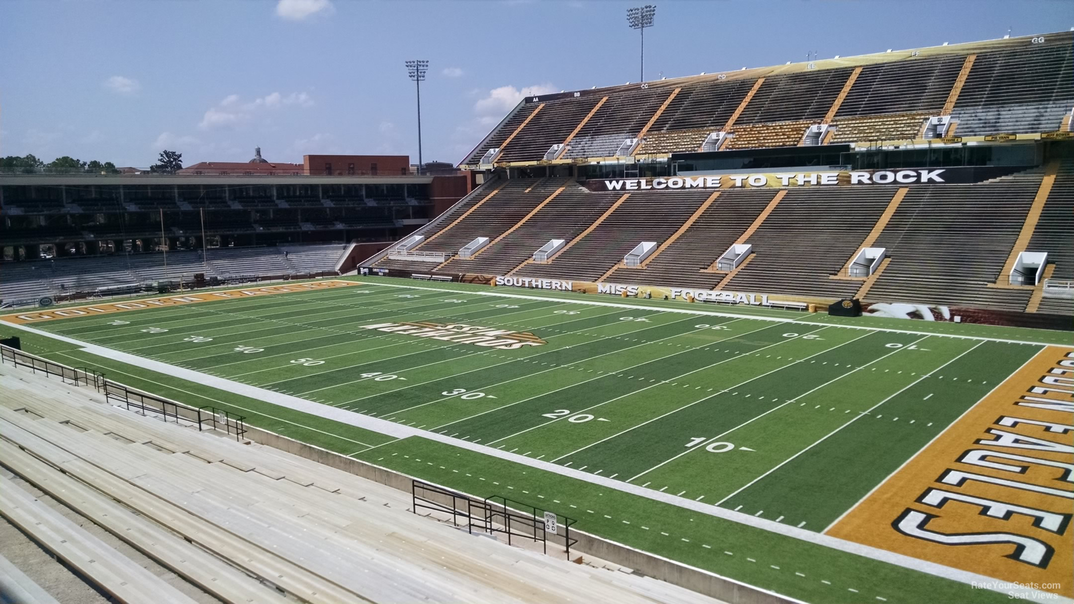 section r, row 28 seat view  - m.m. roberts stadium