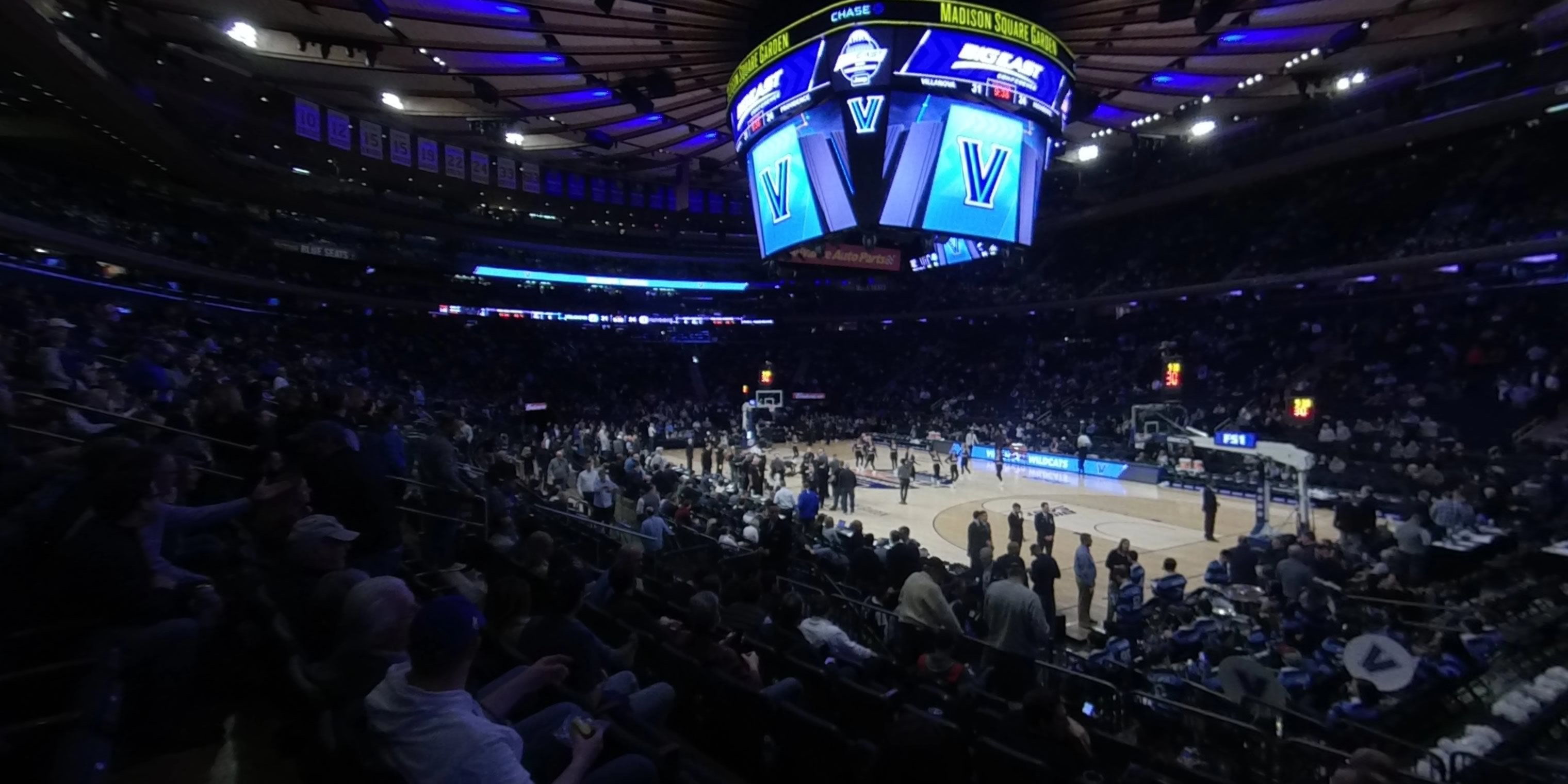 section 119 panoramic seat view  for basketball - madison square garden